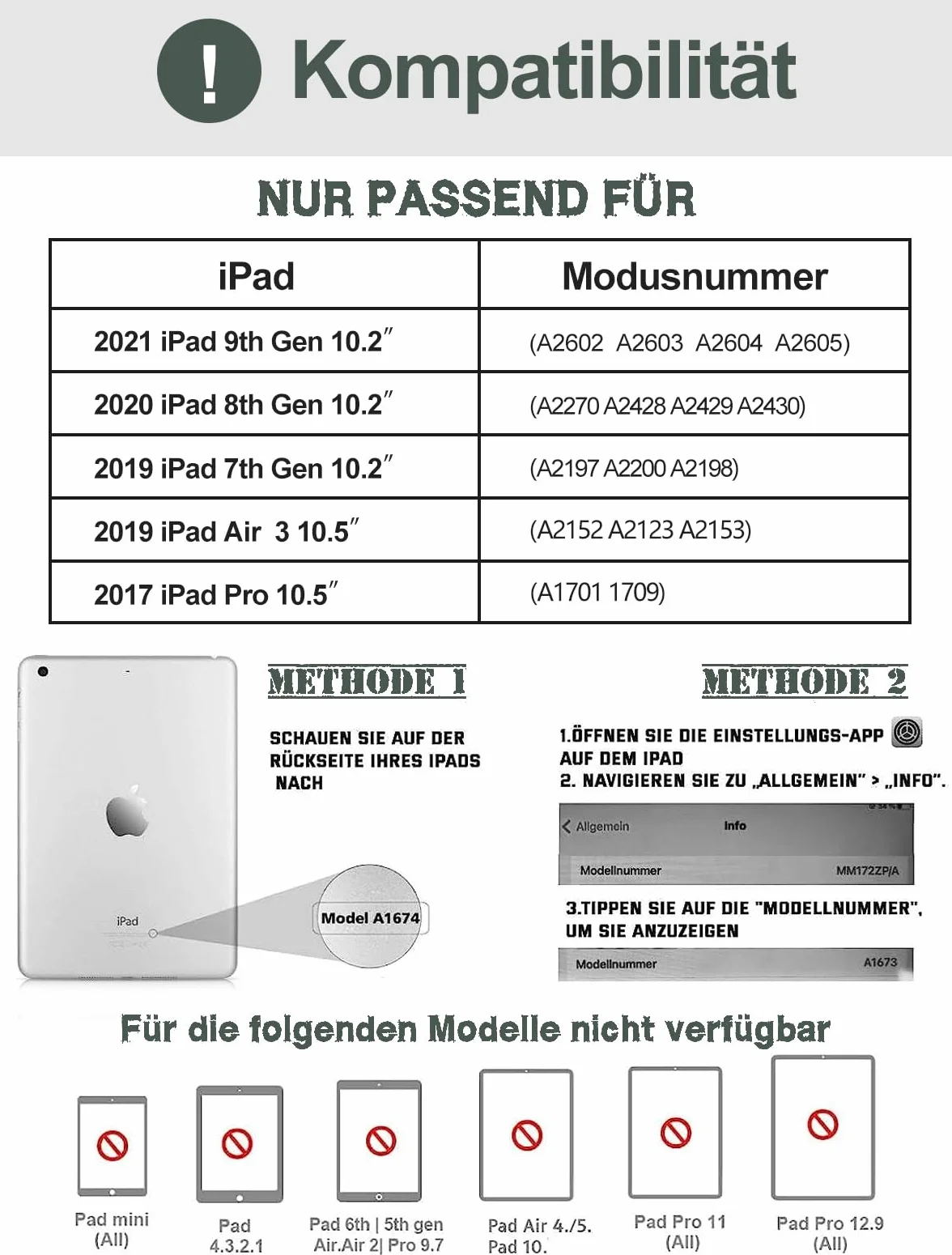 JADEMALL Etui na iPad 9 generacji z klawiaturą do iPada 10,2" (7/8/9. generacji 2019-2021) – zdejmowana klawiatura Bluetooth, QWERTZ, uchwyt na długopis, etui ochronne, doskonałe w dotyku