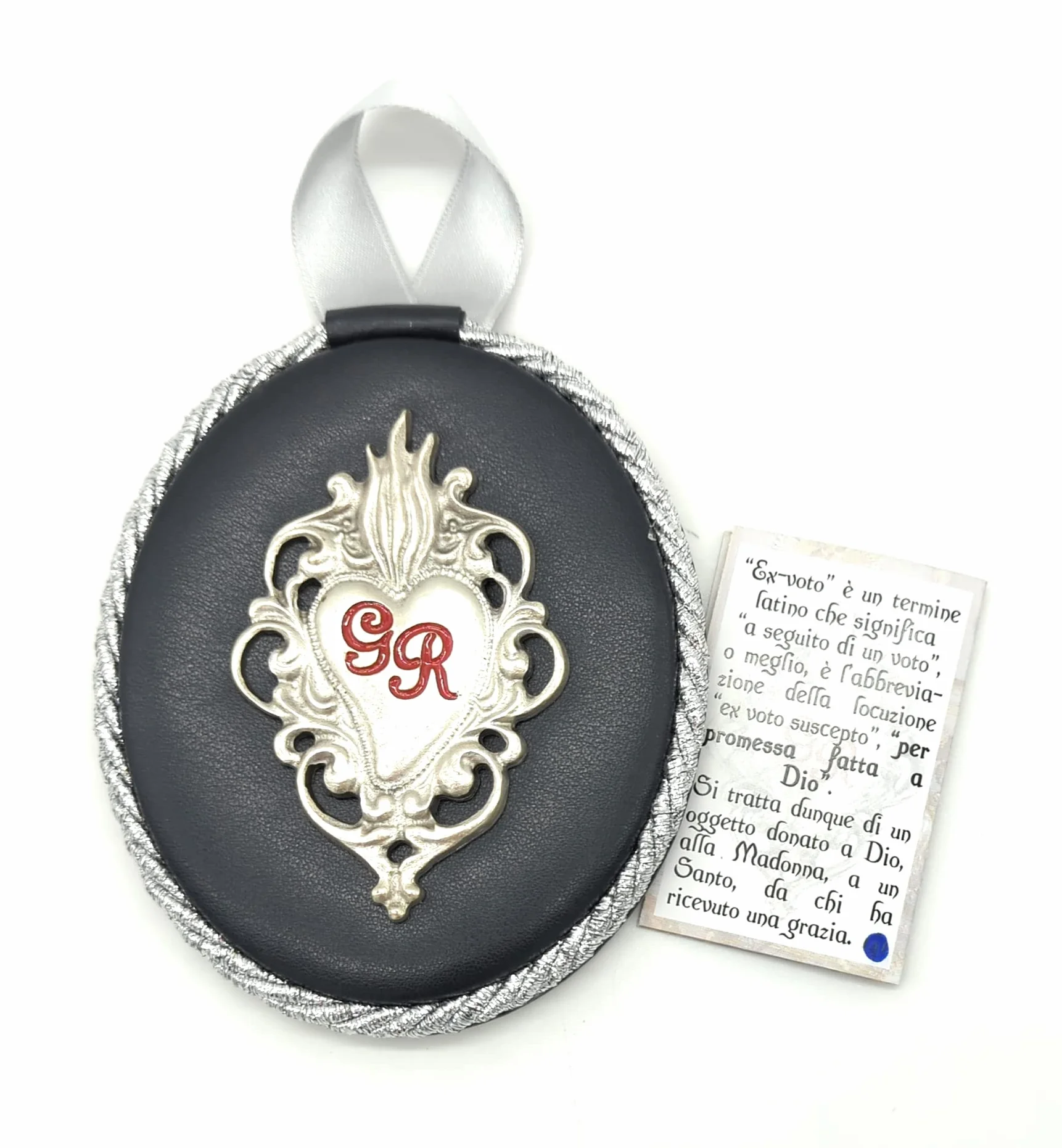 Metalowy Ocena Serca Wotywne 12x10 cm Made in Italy