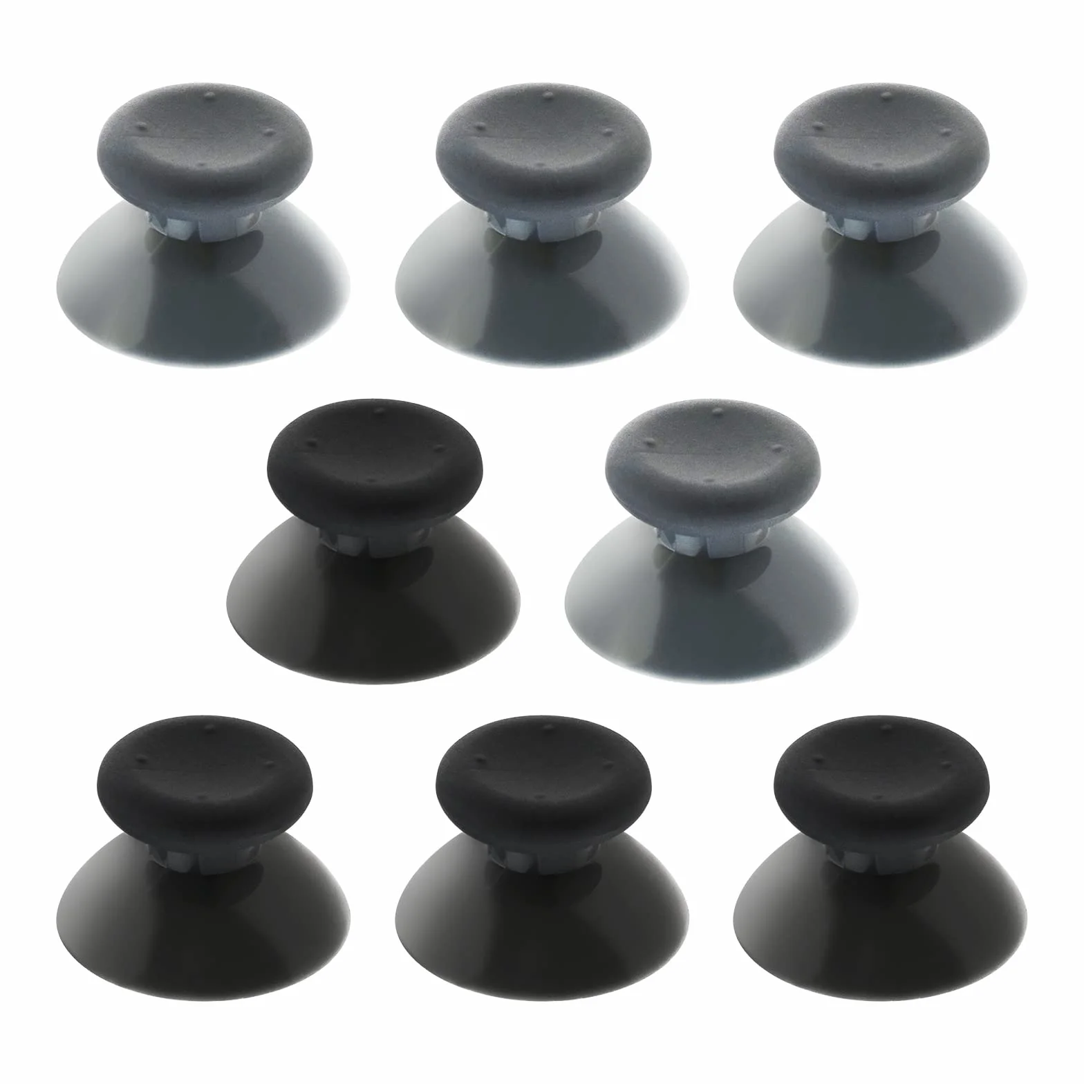 Zamienne nakładki joysticka, 8 sztuk, kompatybilne z kontrolerem Xbox 360, pałeczki ABS, osłona gamepada Rocker, 16 x 25,5 mm / 0,63 x 1 cala, czarne i szare