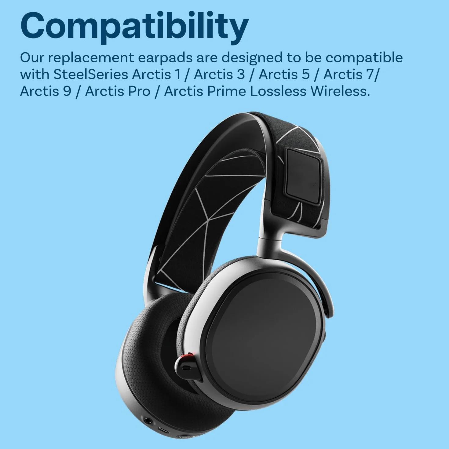 Zapasowe Nausznik do SteelSeries Arctis 1/3 / 5/7 / 9 / Pro & Prime Wireless Gaming Słuchawek od MMOBIEL - Mesh Fabric Wymienna Poduszka Uszu - Pady Nauszne