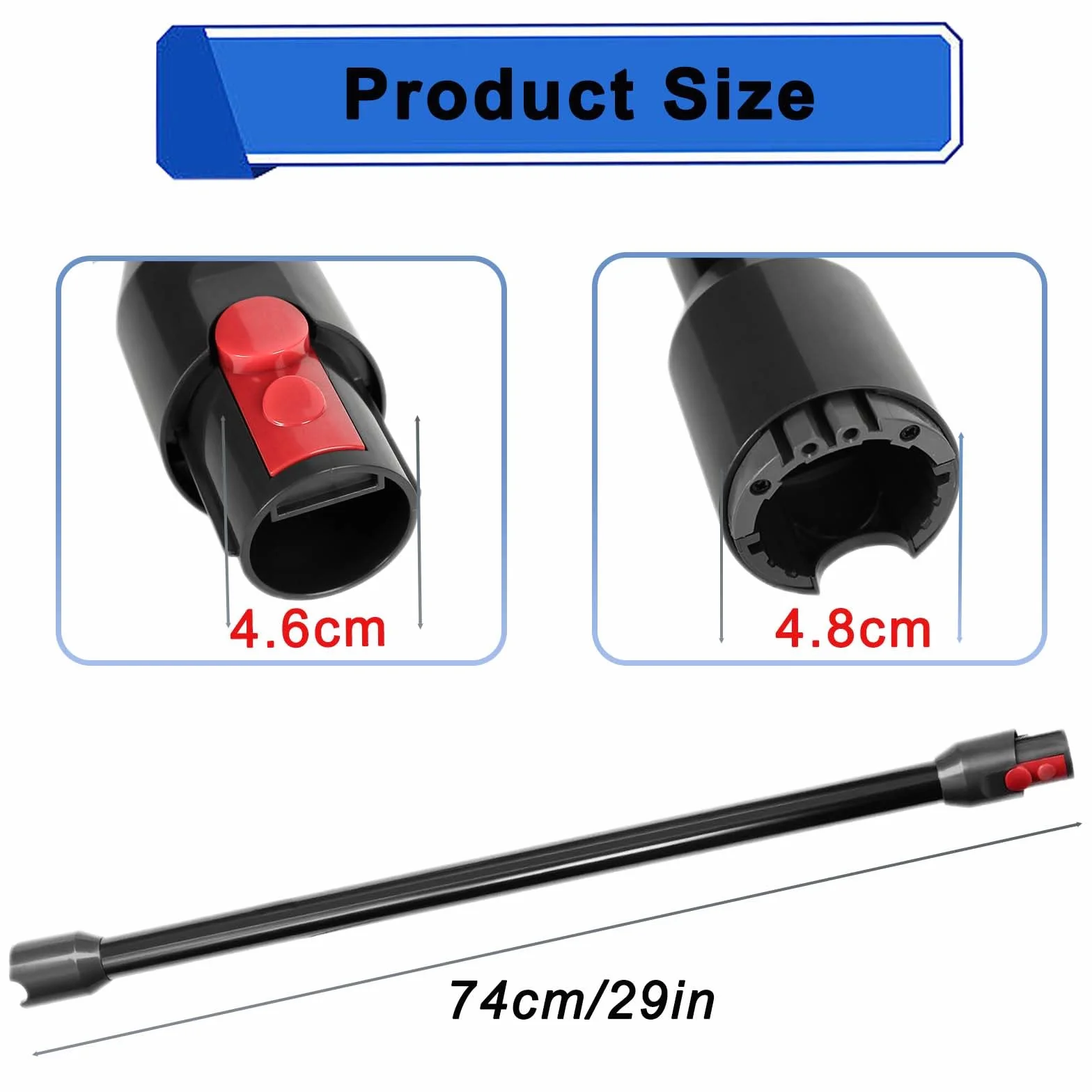 rura przedłużająca do odkurzacza Dyson V12 Detect Slim, zapasowa teleskopowa, wymienna do rury teleskopowej, szybkomocujący, drążek przedłużający