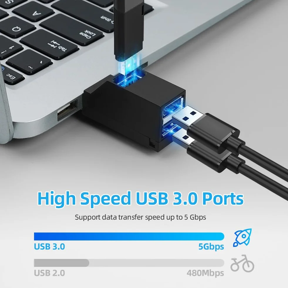 AXFEE 3-portowy koncentrator 3.0, mini hub z portem 3.0 i 2 portami 2.0, adapter rozszerzenia, koncentrator danych do laptopa, MacBooka, komputera stacjonarnego