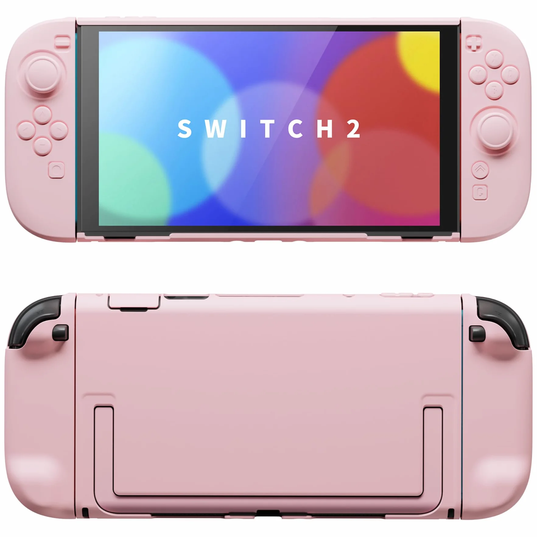 PlayVital Etui Ochronne do Switch 2, Sztywne Osłona Grip Joycon z Nakładką na Joystick – Różowy Kwiat Wiśni