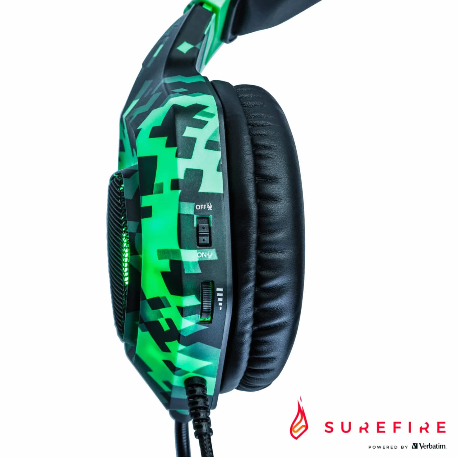 SureFire Skirmish Zestaw Słuchawkowy dla Graczy, do Komputera, PlayStation & Xbox, Słuchawki Gamingowe, 390 g, z Dźwiękiem Stereo 2.0 i Oświetleniem LED