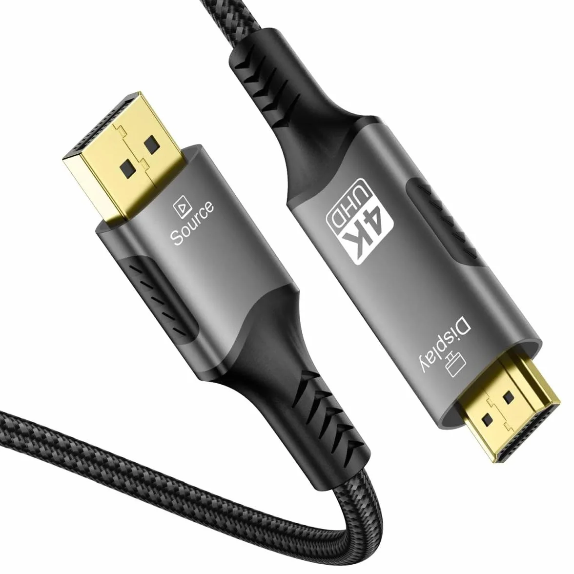 PremiumCord Kabel 8K DisplayPort 1.4 do HDMI 2.1, Męski do Męskiego, Rozdzielczość 8K@60Hz, 4K@144Hz, Full HD 1080p, HDCP2.2, Kolor: Czarny, Długość: 2m