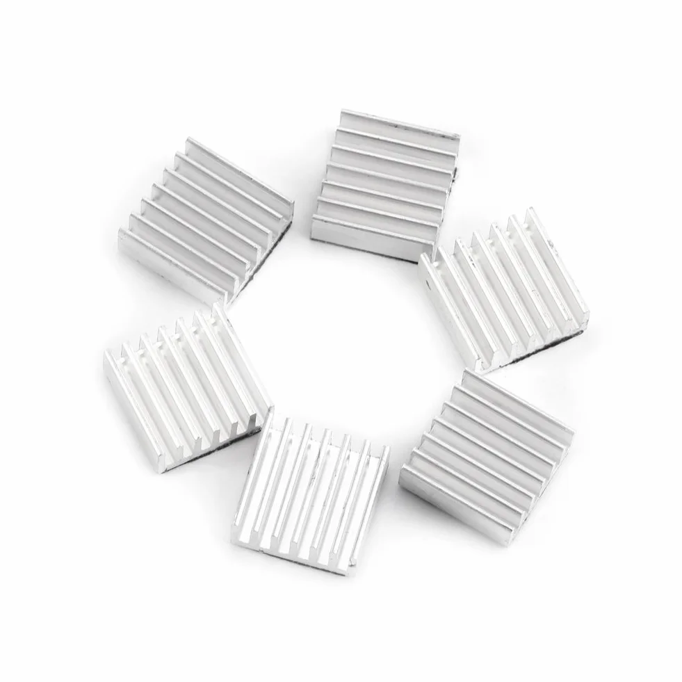 12 szt. Zestaw radiatora aluminiowego z klejem z tyłu Radiator 14 × 14 × 6 mm