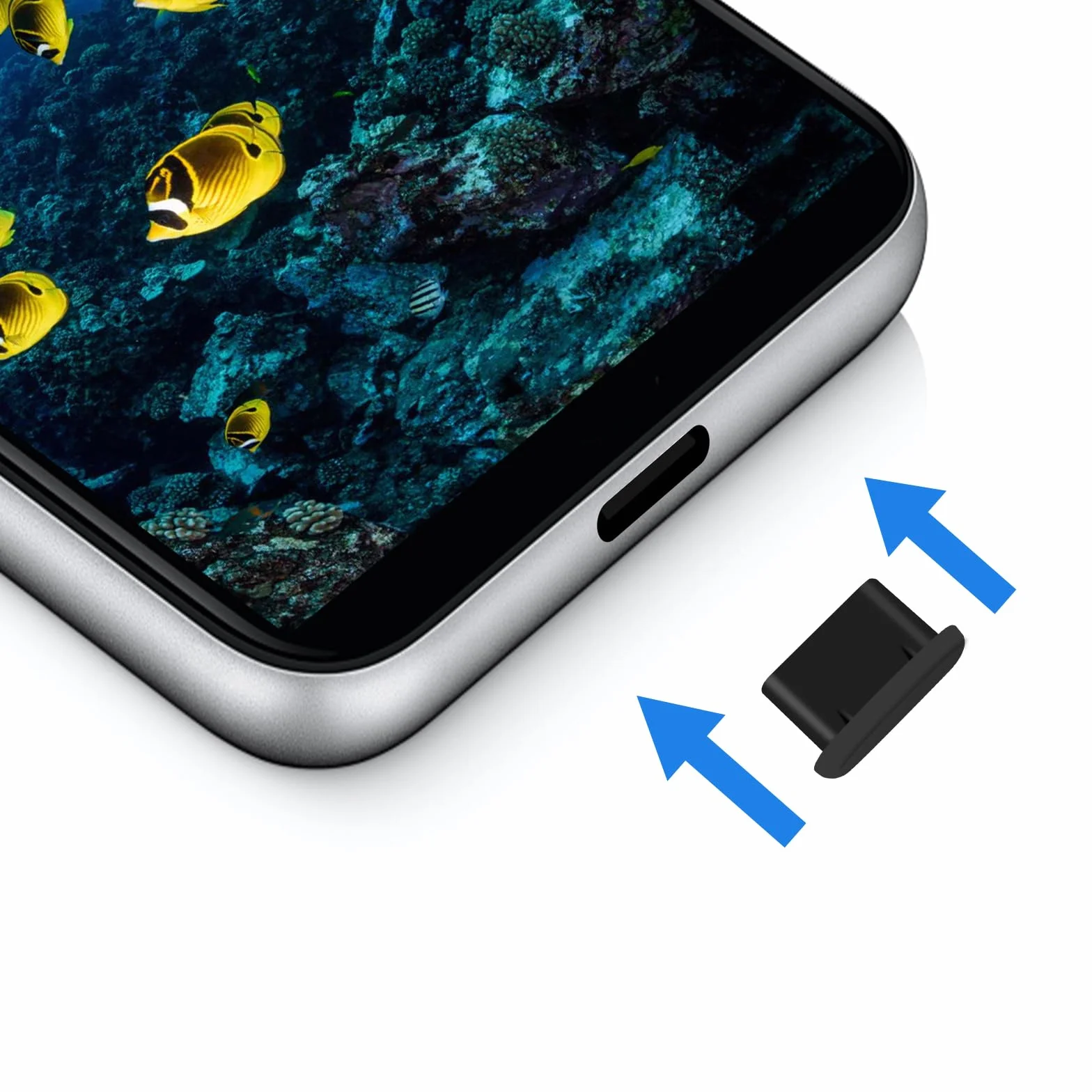 TIESOME 25 szt. wtyczka przeciwpyłowa do telefonu, silikonowa osłona portu ładowania telefonu USB C, ochrona przeciwpyłowa, korek kompatybilny z większością telefonów komórkowych i tabletów typu C