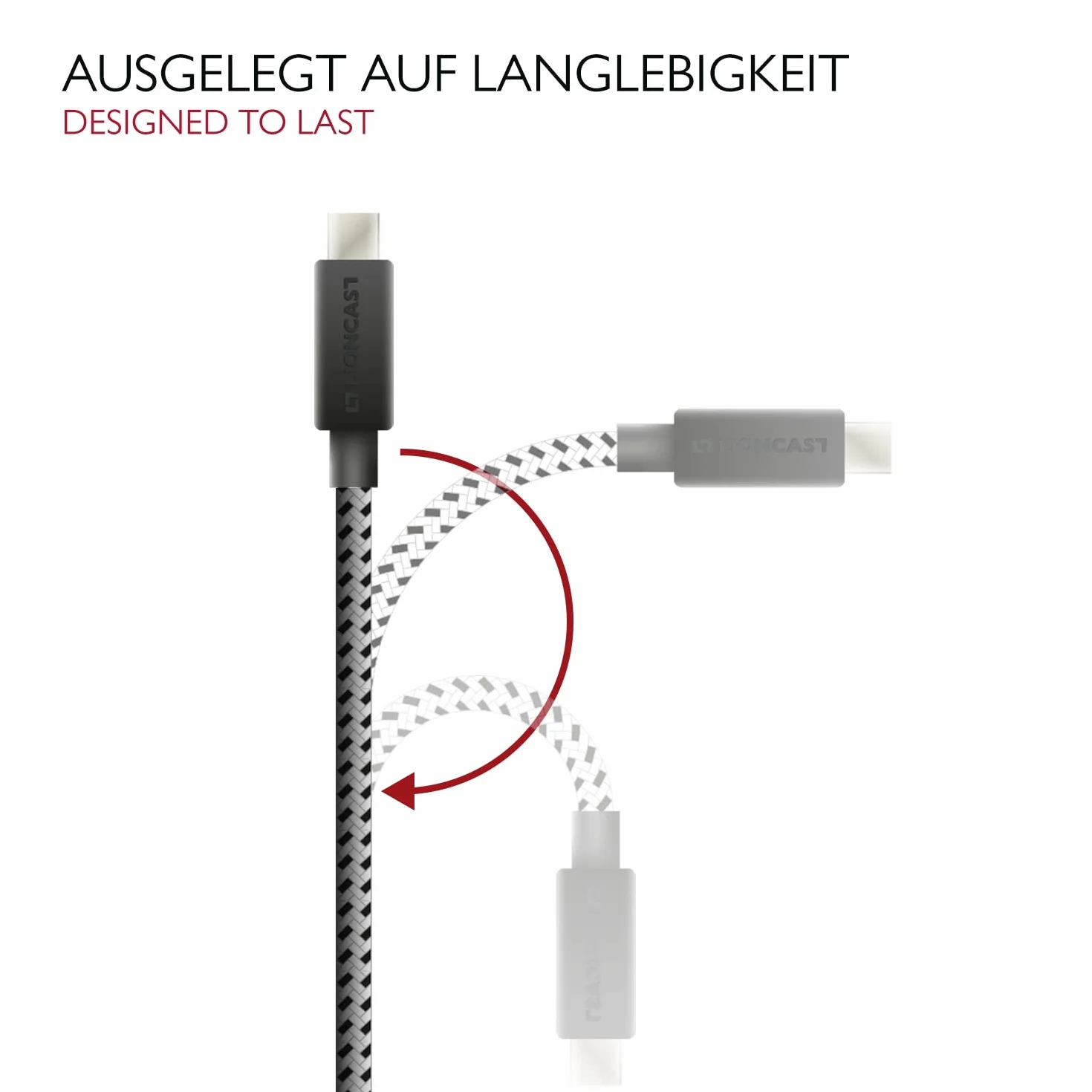 Lioncast 4 m PS5 kabel do ładowania do kontrolera Playstation 5, 4 metry, kabel do szybkiego ładowania do Sony Playstation, zestaw (2 szt.), czarny/biały (1 x USB-C na USB-A i USB-C)