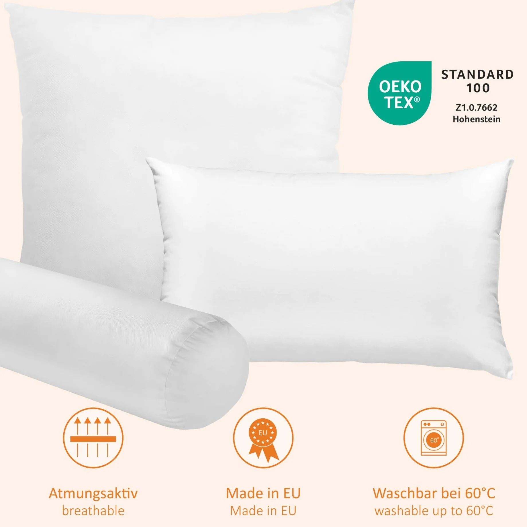 Poduszka na szyję Sleepling 197745 zmywalna 60°C Ökotex 15x40 cm biała