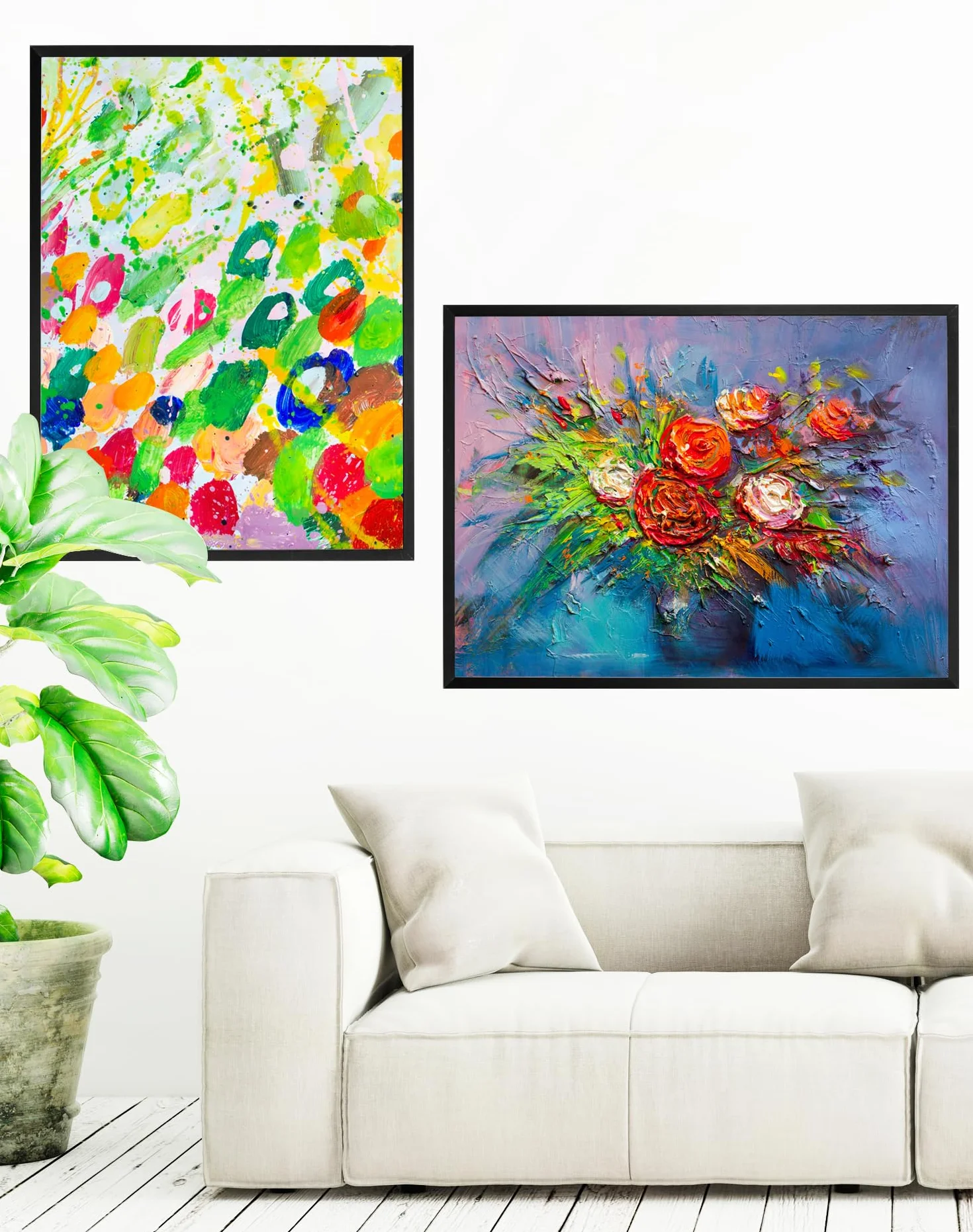 QWORK® Aluminiowa ramka na zdjęcia 50 x 70 cm, czarna matowa – odporne na pęknięcia szkło akrylowe – do portretów, puzzli, plakatów, dokumentów