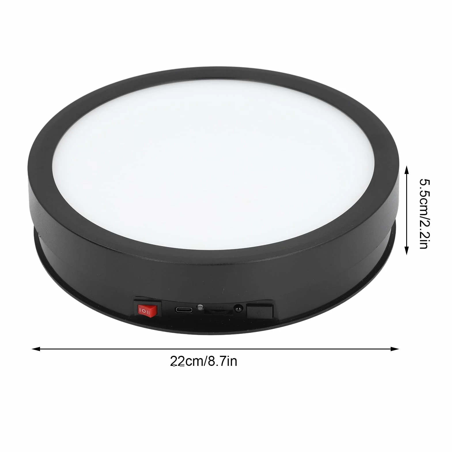 Elektryczny Obrotowy Stojak Wystawowy 360° z Pilotem i Oświetleniem LED do Produktów Fotograficznych