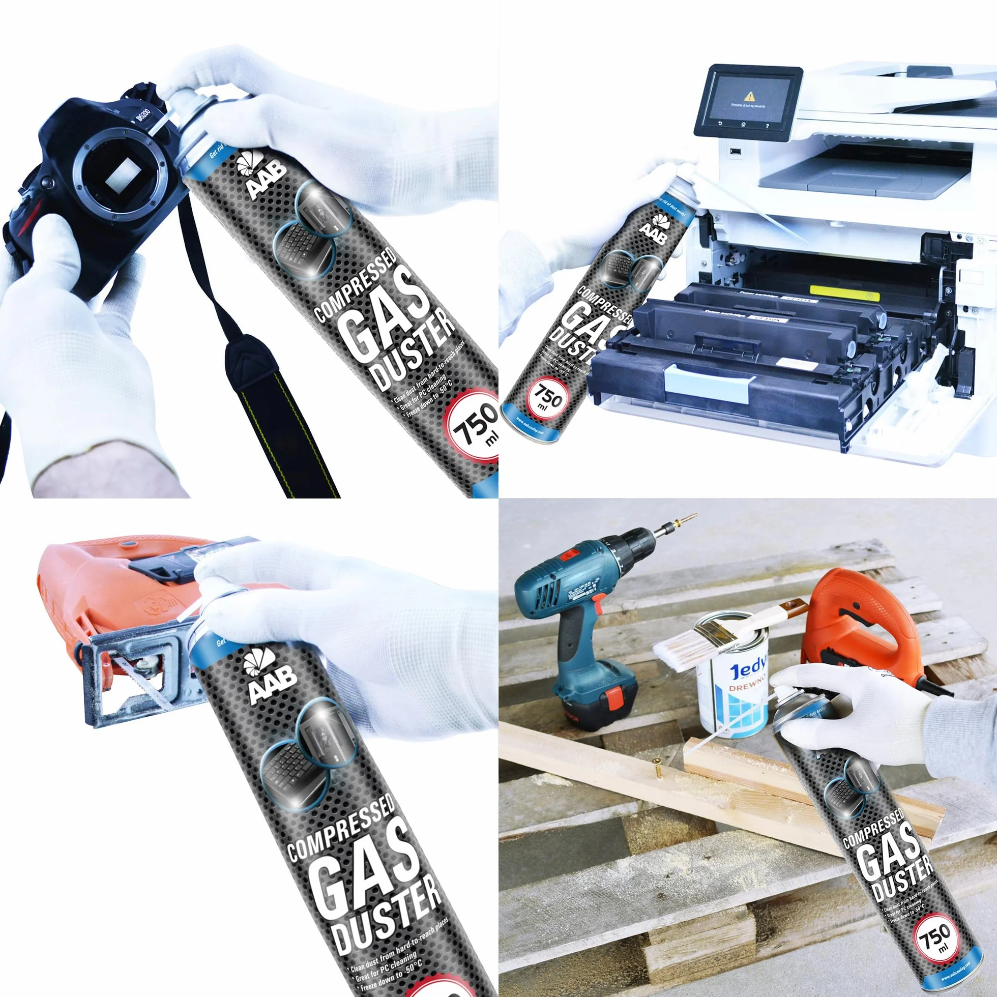 AABCOOLING Compressed Gas Duster 3 x 750ml - Sprężony Gaz, Sprężone Powietrze do Wyposażenia Komputerowego, Puszka, Spray do Czyszczenia Komputera, Klawiatury, Laptopa, Sprzętu Biurowego, PC