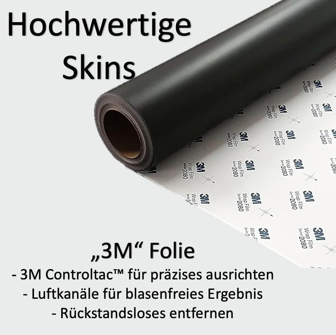 Skins kompatybilna z iPhone 16 Pro i 16 Pro Max, Skin folia ochronna 360° Full Coverage lub Only (tylko tył, czarny karbon, iPhone 16 Pro)