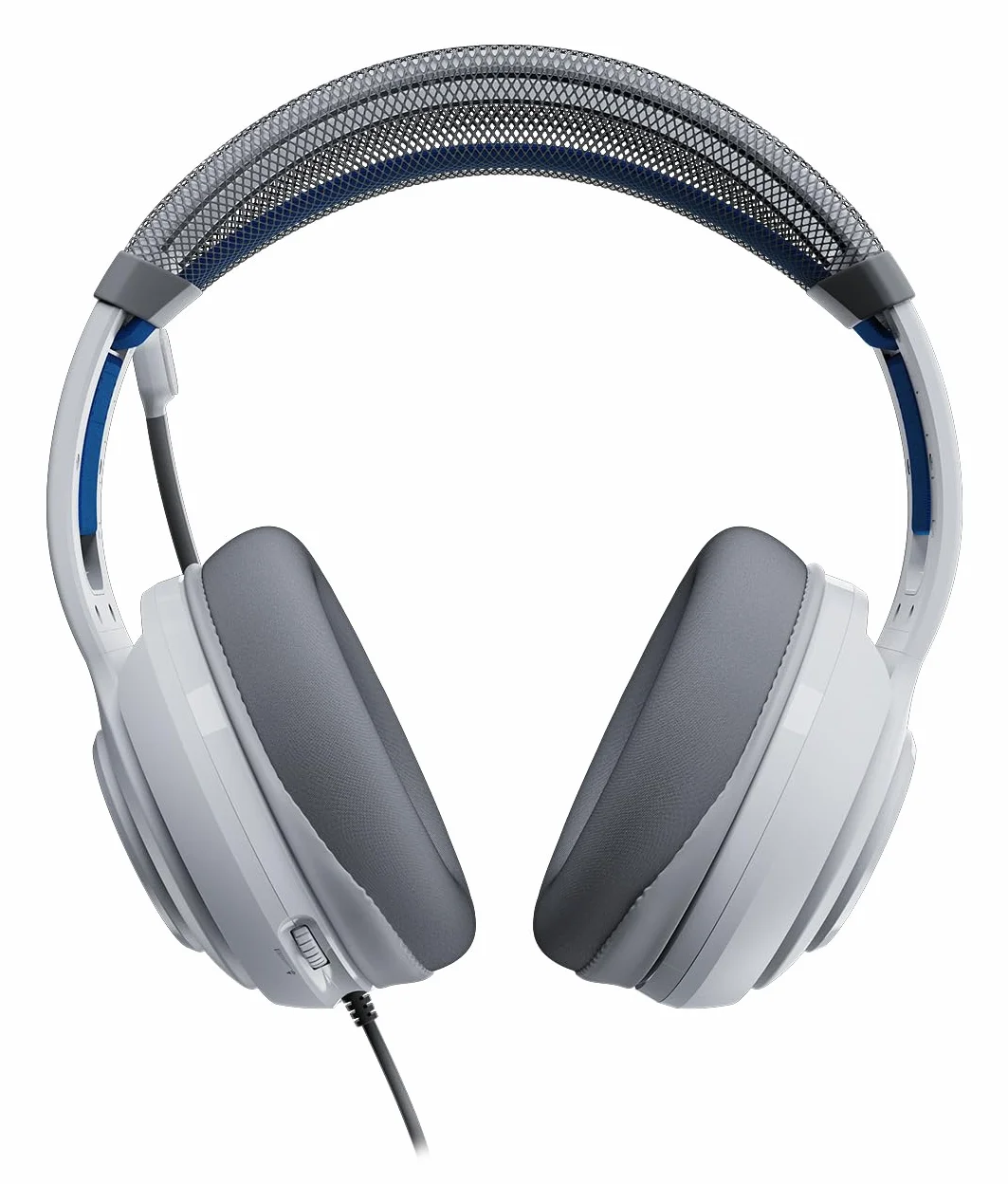 Turtle Beach Atlas 200 oficjalnie licencjonowanych białych przewodowych słuchawek do gier PlayStation, PS5, PS4, 50 mm Nanoclear, mikrofon flip-to-mute, nauszniki z pianki pamięci, ruchomy pałąk