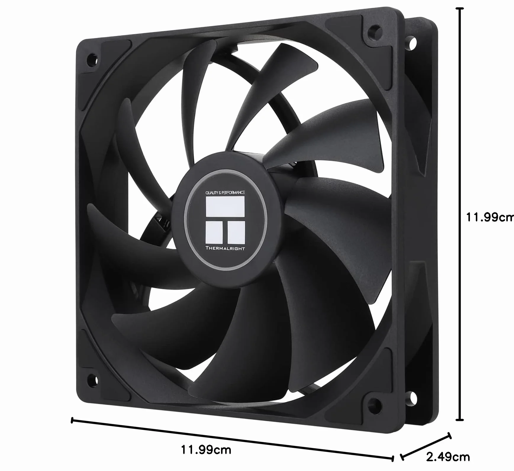 Thermalright TL-C12C CPU Fan 120mm Case Cooler Fan, 4pin PWM Cichy wentylator komputerowy z S-FDB łożyska w zestawie, do 1550RPM wentylator chłodzący（3 ilości）