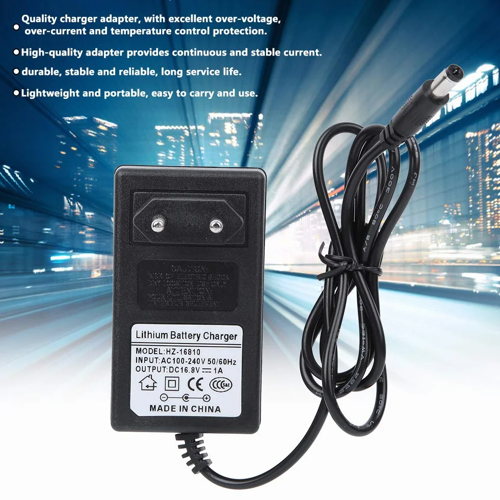 Adapter ładowarki do Masażu, Przenośny Plastikowy Adapter do Pistoletu do Masażu 100-240 V Adapter ładowarki do Masażu Profesjonalny Sprzęt do Masażu Wyposażenie(Norma europejska 16.8V)