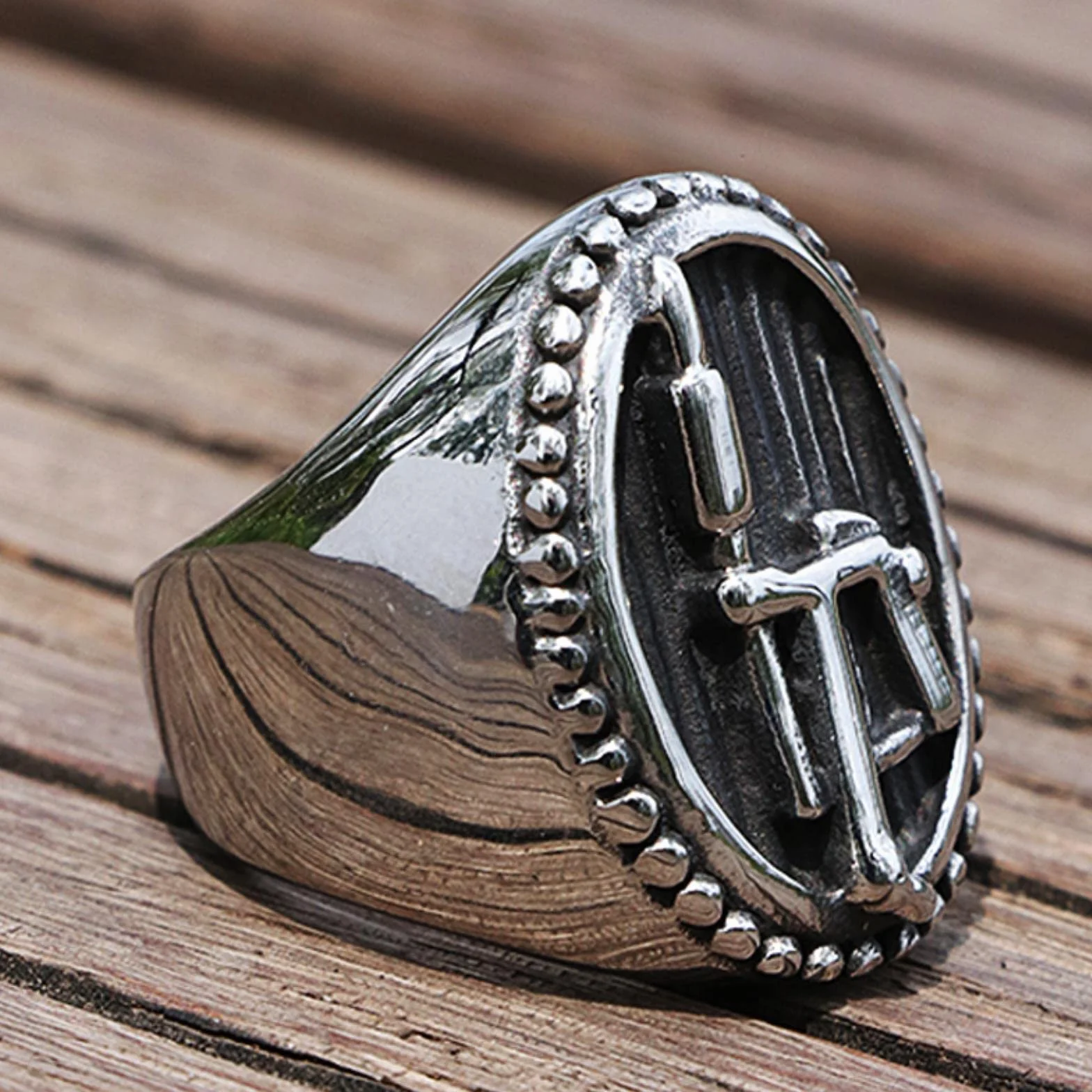 Gothic Tattoo Machine Signet Ring Men Women Stainless Steel Biker Rings Cool Hip Hop Punk Rock Ring Best Gift For Friend