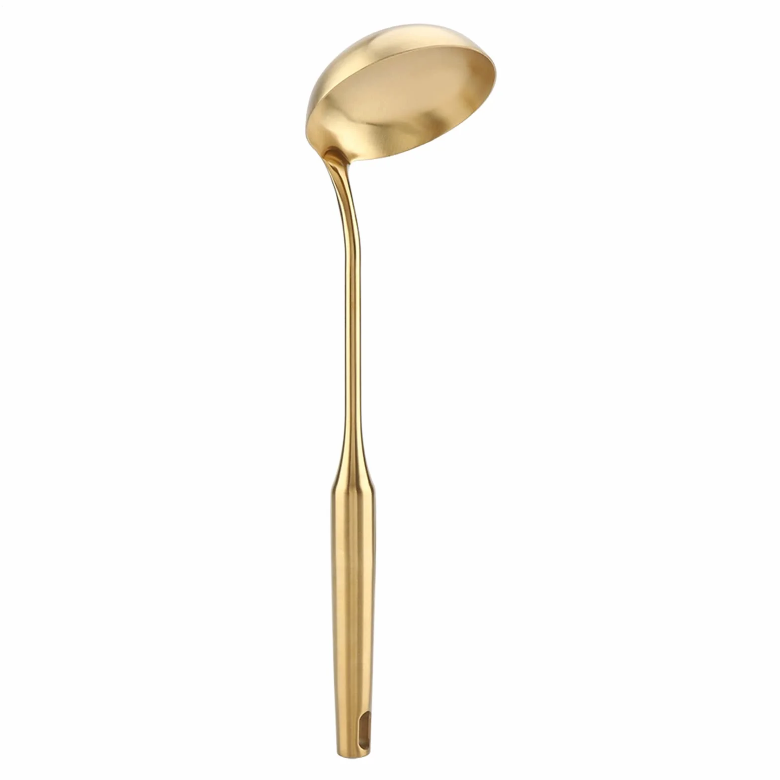 Tbest, Chochla do Zupy Złota, Chochla ze Stali Nierdzewnej, Luksusowe złoto, 1 szt., Wyposażenie lokali gastronomicznych, 38 * 9,2 * 2 cm / 15 * 3,6 * 0,8 cala, 216g