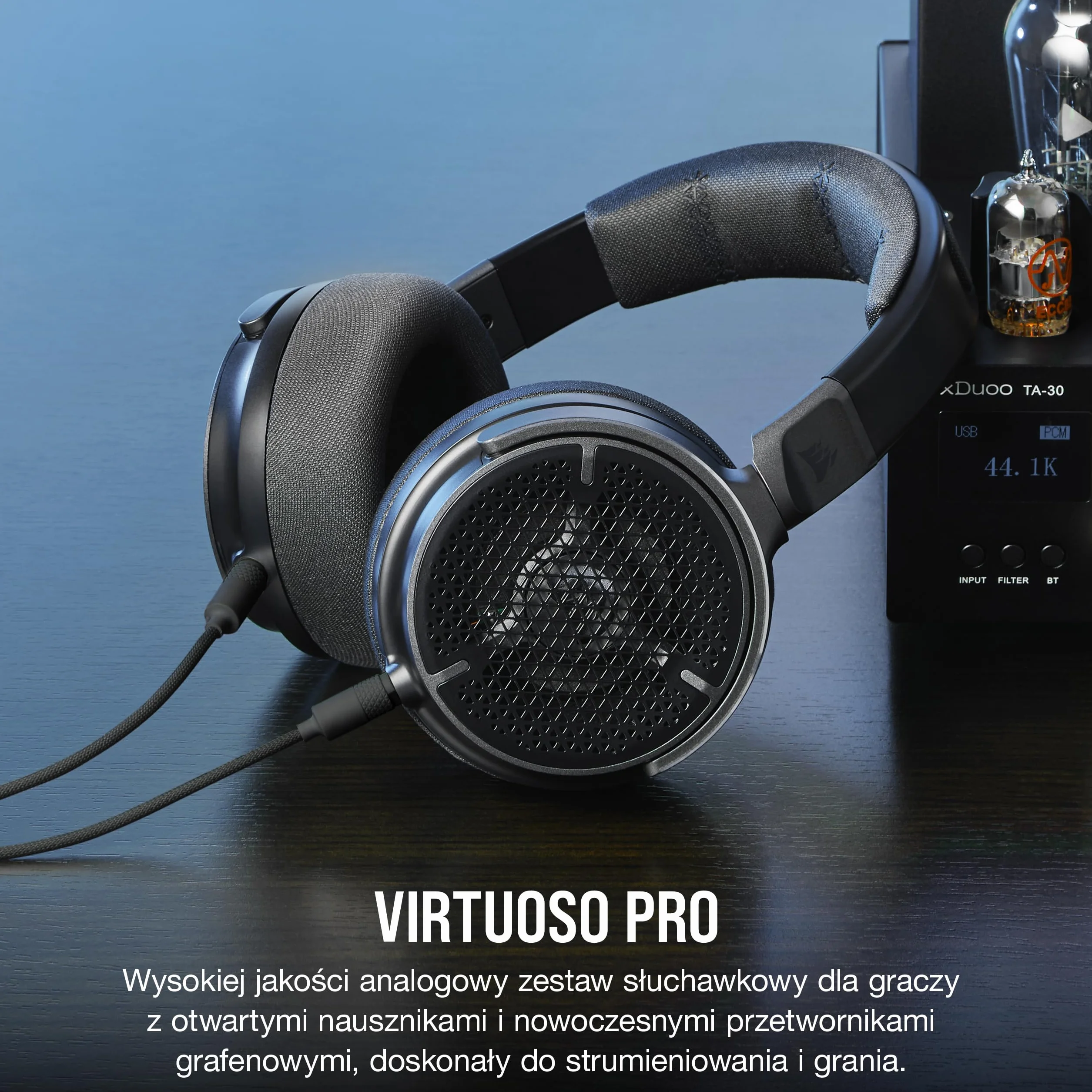 CORSAIR VIRTUOSO PRO Przewodowy Zestaw Słuchawkowy do Gier 50 mm 20Hz-40 kHz Carbon