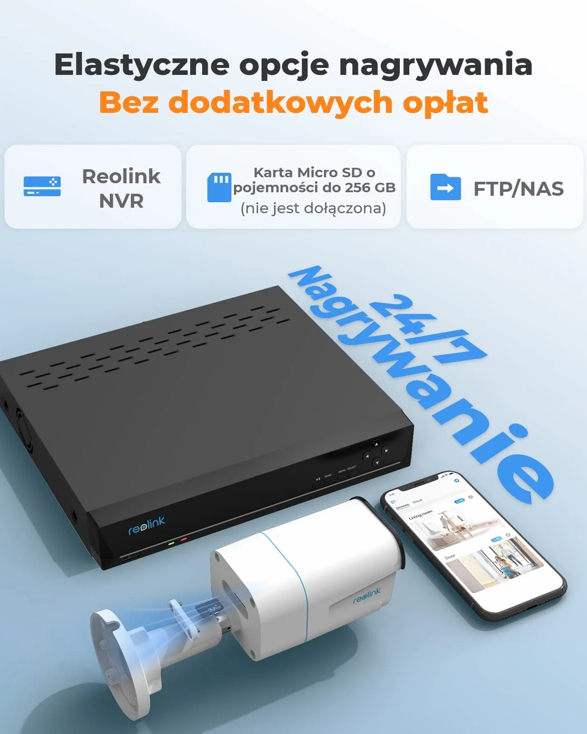 Reolink 4K Inteligentna Kamera Monitoringu PoE z Detekcją Ludzi/Pojazdów, Zewnętrzna Kamera CCTV IP z Inteligentnymi Alertami o Ruchu, Nagrywaniem Audio, Slotem Karty microSD, 810A 2 paczki