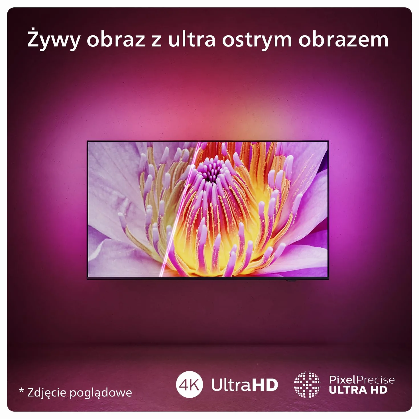 Philips Ambilight TV 43PUS8109 4K LED Smart TV 43-calowy z technologią Pixel Precise Ultra HD, platformą Titan OS i dźwiękiem Dolby Atmos, który współpracuje z asystentami Alexa i Google