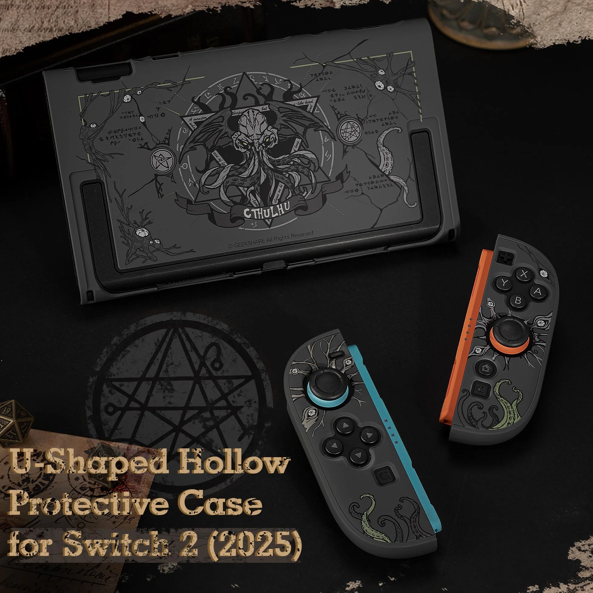 GeekShare Twarde etui ochronne kompatybilne z Switch 2, Kawaii Cartoon, odporne na zarysowania