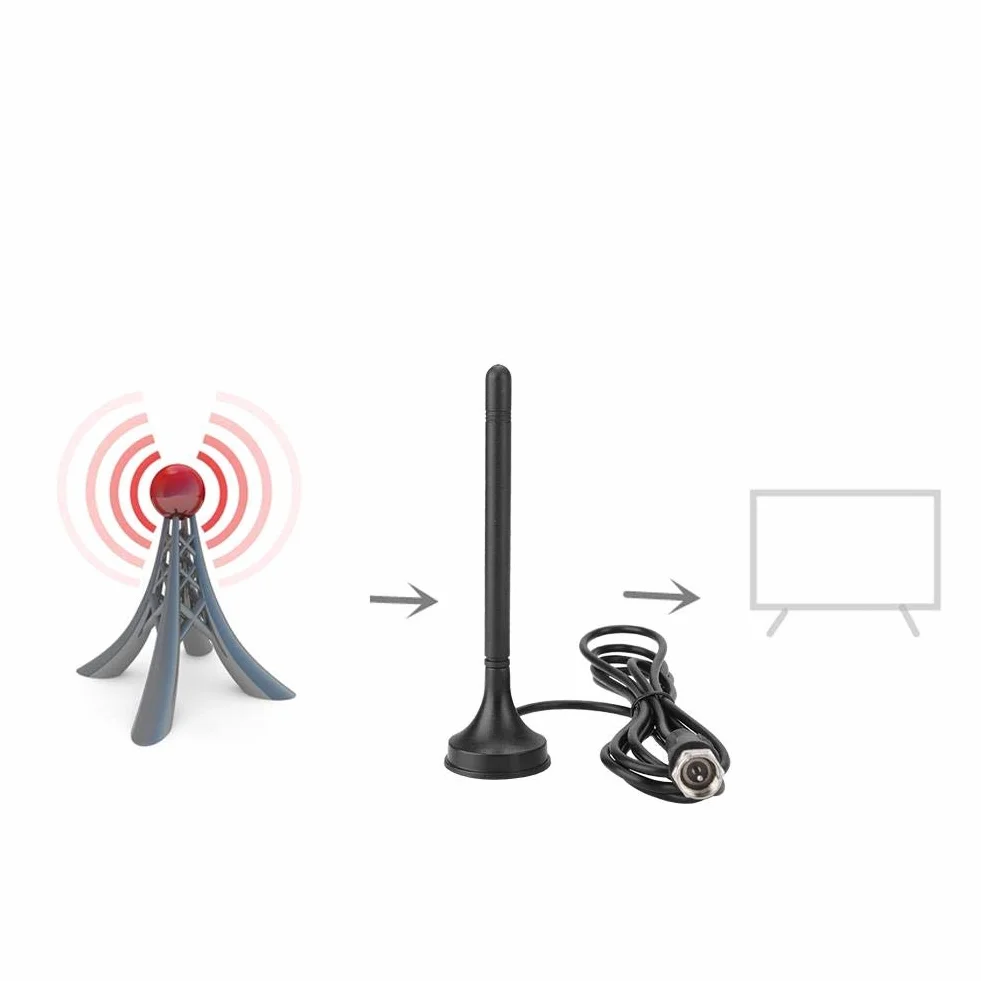 Antena telewizyjna, bezprzewodowa wewnętrzna/zewnętrzna cyfrowa antena HDTV 10db z przyssawką Antena telewizyjna UHF/VHF Freeview do telewizji -T/radia DAB.