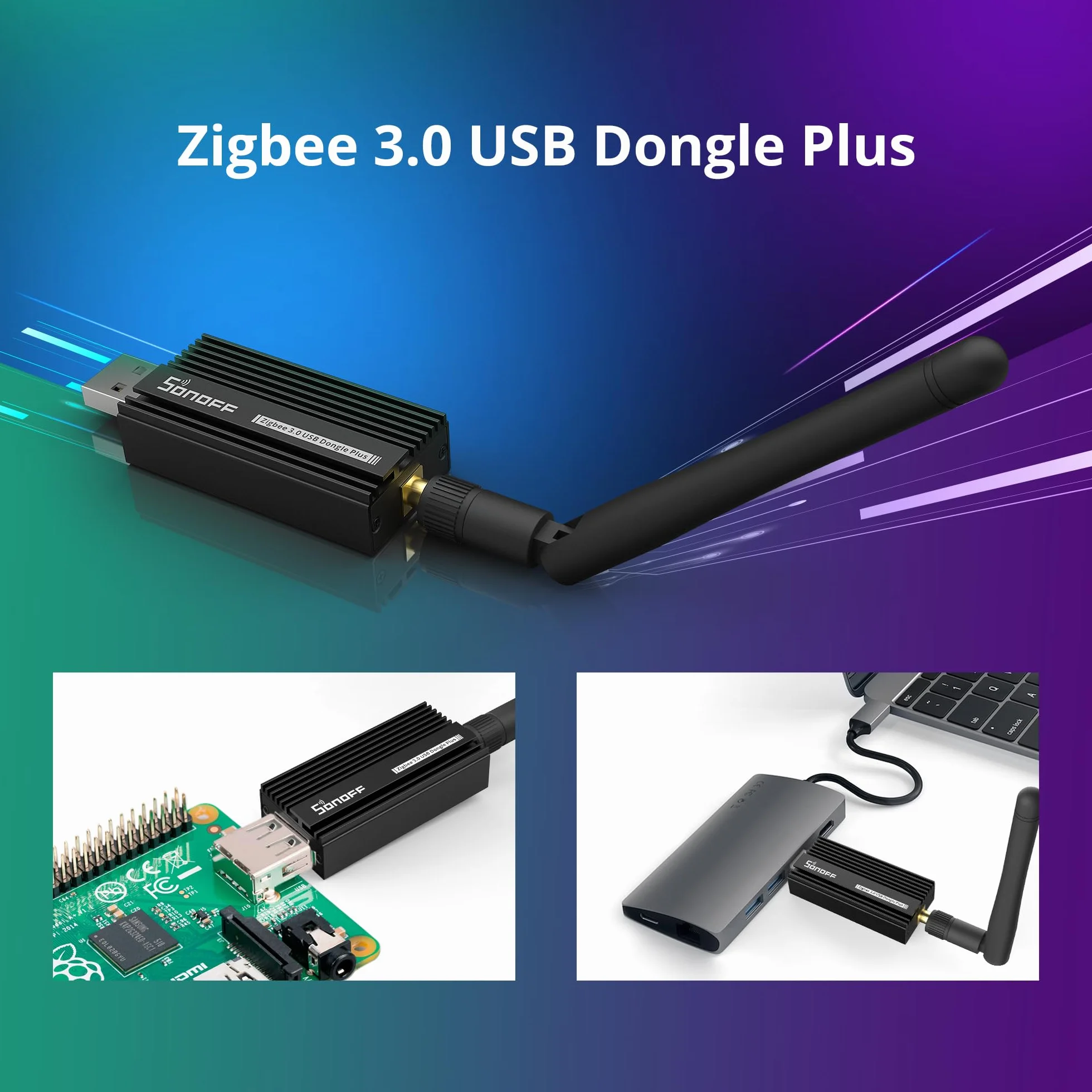 SONOFF Dongle USB Zigbee plus-ZBDongle-E 3.0 SMA interfejs anteny zewnętrznej Uniwersalna brama, preinstalowana z firmware Zigbee opartym na EZNet 6.10.3 koordynacja asystenta domowego lub Zigbee2MQTT
