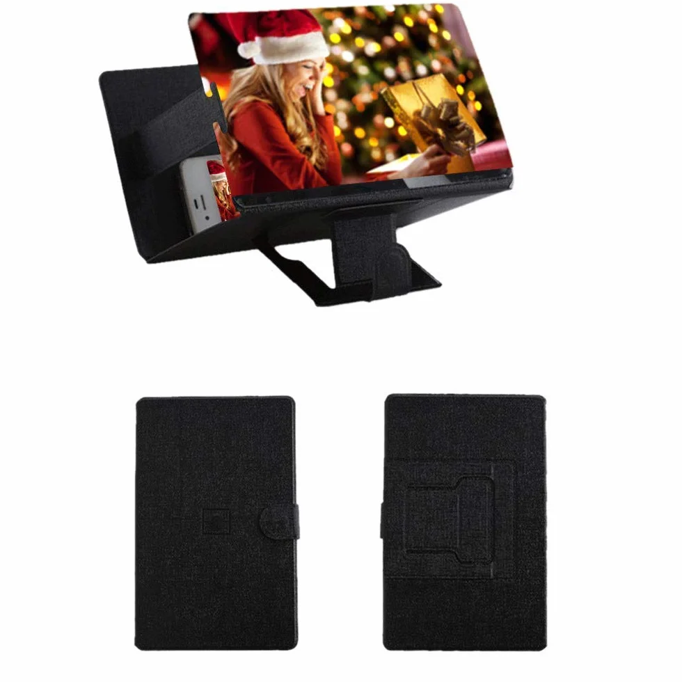 Uniwersalny przenośny składany smartfon 3D Screen powiększenie do wszystkich rodzajów smartfonów. Lupa powiększająca ekran smartfona z efektem 3D. CZARNA