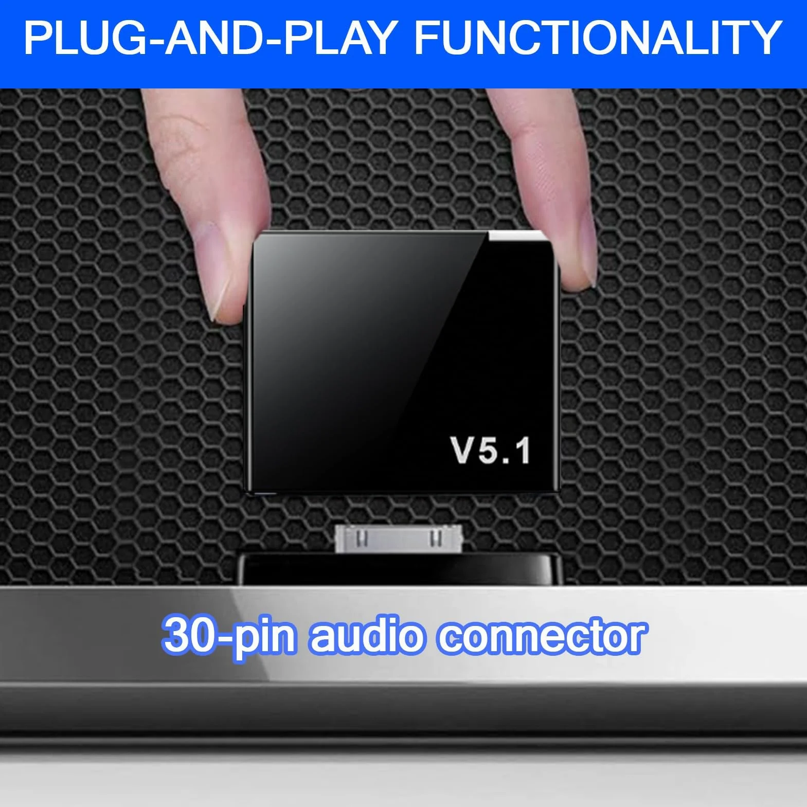 30-pinowy adapter Bluetooth 5.1 do Bose SoundDock, przenośny mini odbiornik muzyki do iPhone'a/iPoda, 30-biegunowej stacji dokującej muzyki, nie nadaje się do samochodów lub motocykli