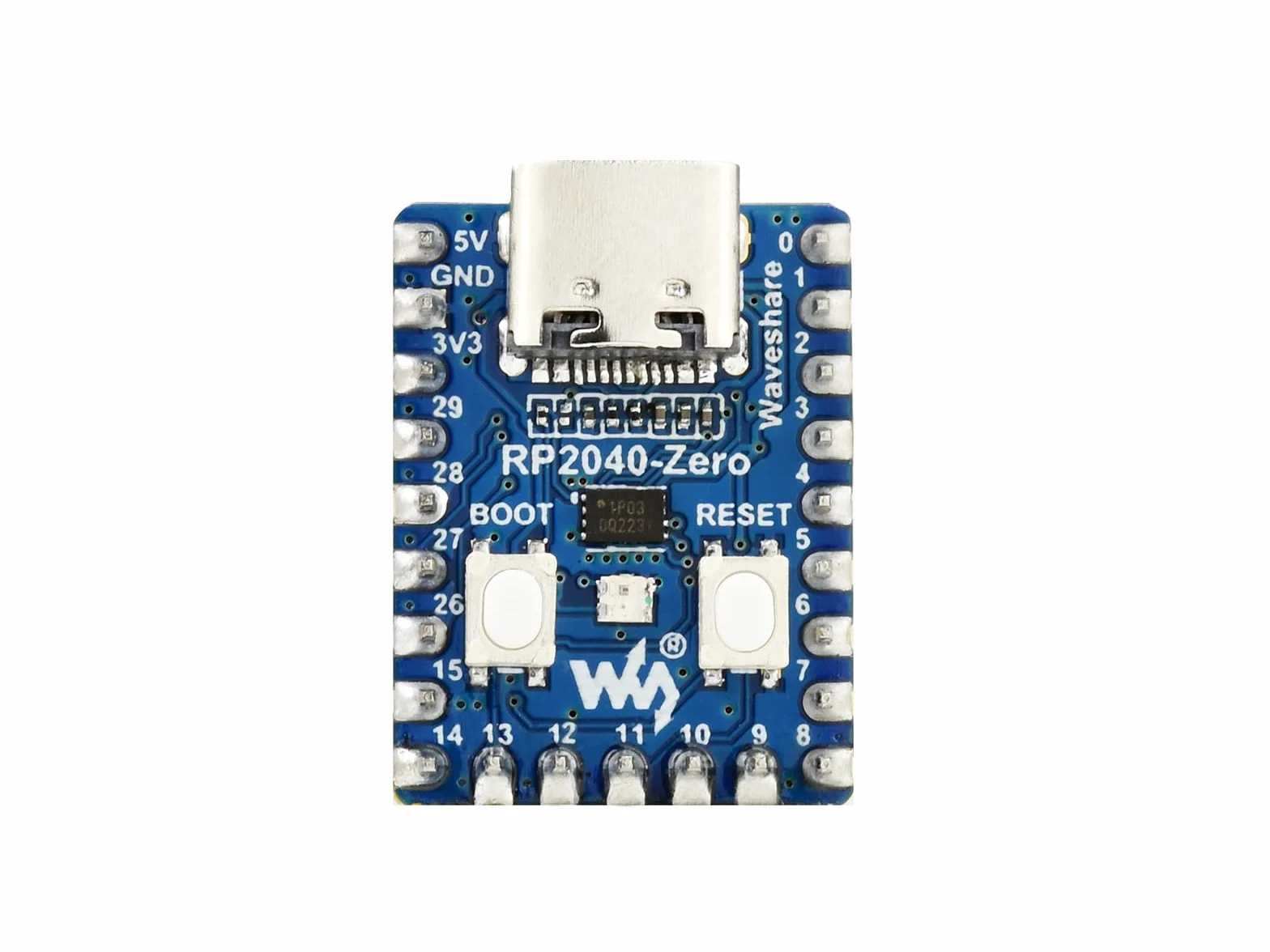 Waveshare RP2040-Zero with Pre-soldered Header(2pcs), High-Performance Pico-Like MCU Board Based on Raspberry Pi Microcontroller RP2040 Castellated Module Allows Soldering Direct to Carrier Boards