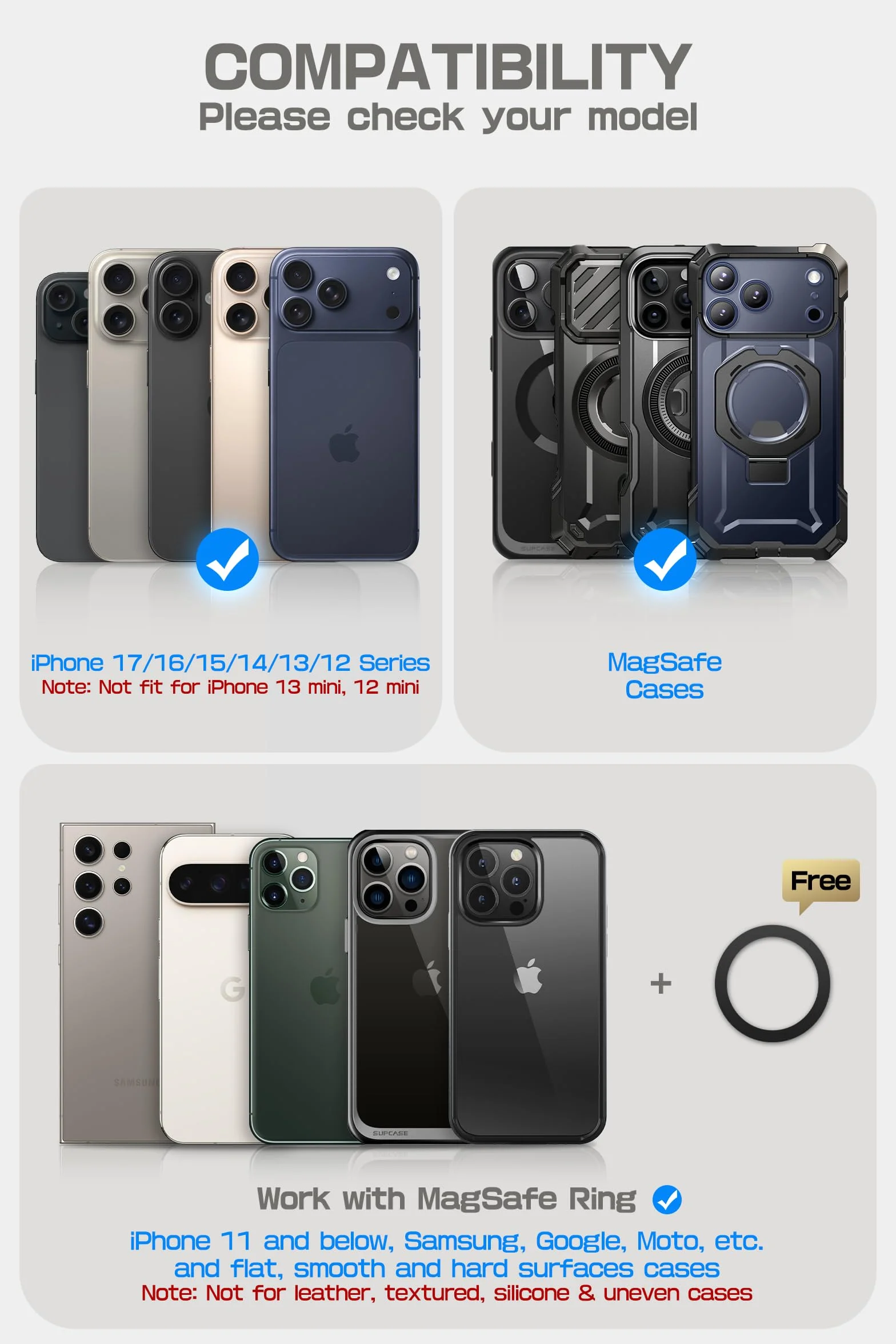 SUPCASE MagSafe portfel ze stojakiem, magnetyczny portfel dla mężczyzn, [mieści 5 kart] [regulowany stojak] [blokowanie RFID] uchwyt na karty kredytowe do telefonu iPhone 17/16/15/14/13/12, czarny