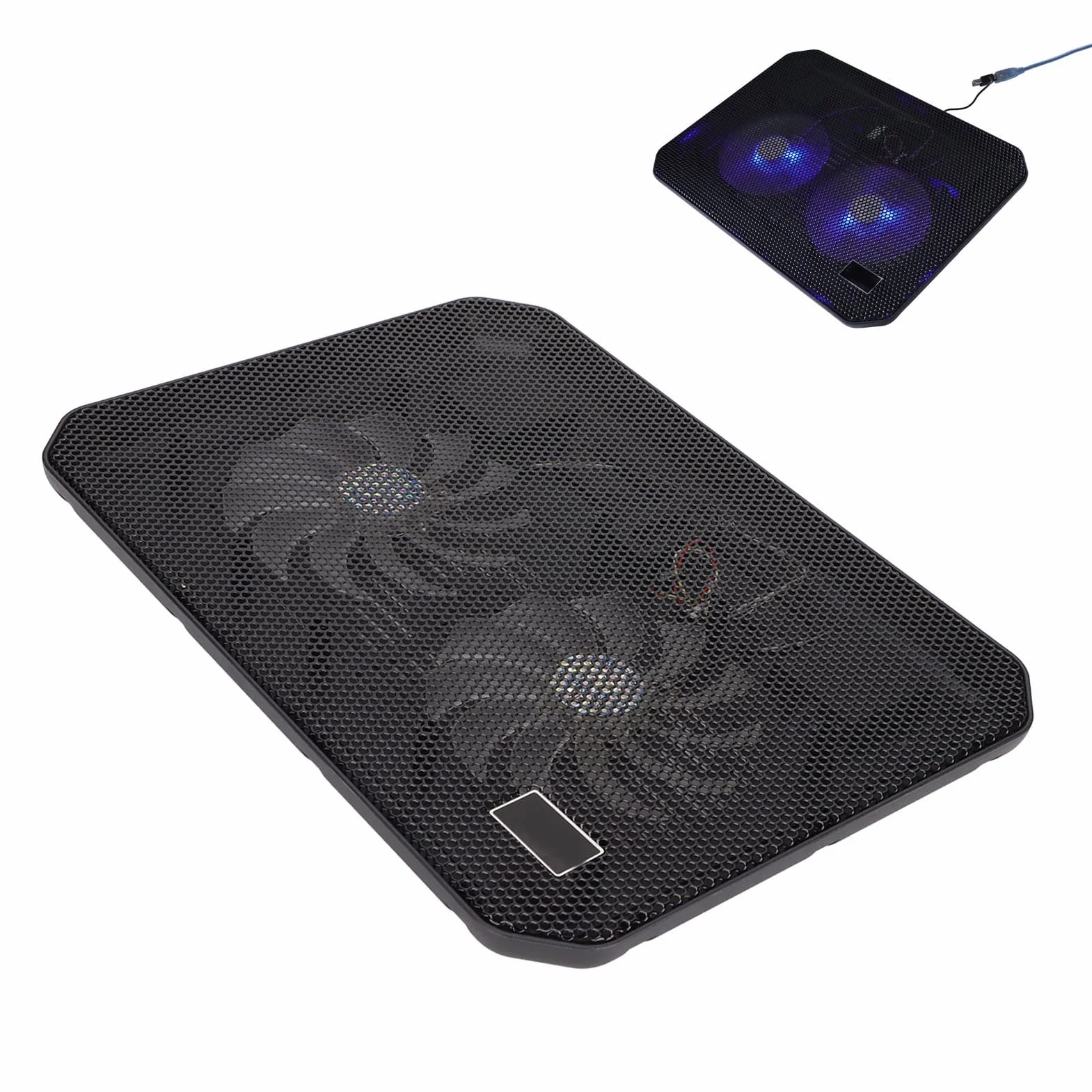 17-calowa Podkładka Chłodząca do Laptopa, Dwa Wentylatory, Ergonomiczna, Cicha Chłodzenie Laptopa do Gier, Przenośny Stojak na Laptopa z Portem USB, Szybkie Odprowadzanie Ciepła,