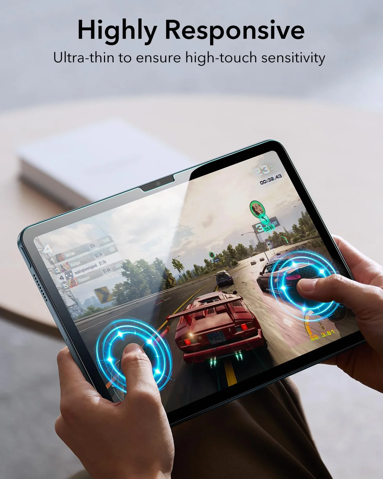ESR 2-pak osłon ekranu dla iPad 11./10. generacji A16 (11/10.9 cala, 2025/2022), folia ze szkła hartowanego 9H z ultra dopasowanym uchwytem, obsługa Apple Pencil, odporna na zarysowania, HD klarowność
