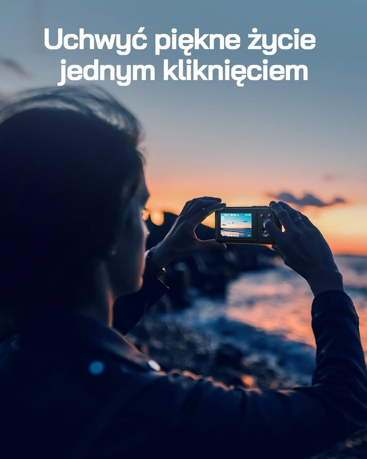 WOLFANG Aparat cyfrowy, 2,7 K Kids Camera do fotografii, 50 MP, kompaktowa kamera vloggowa, 16 x cyfrowy zoom, automatyczny punkt skupienia i strzelanie, prezent dla studentów, nastolatków