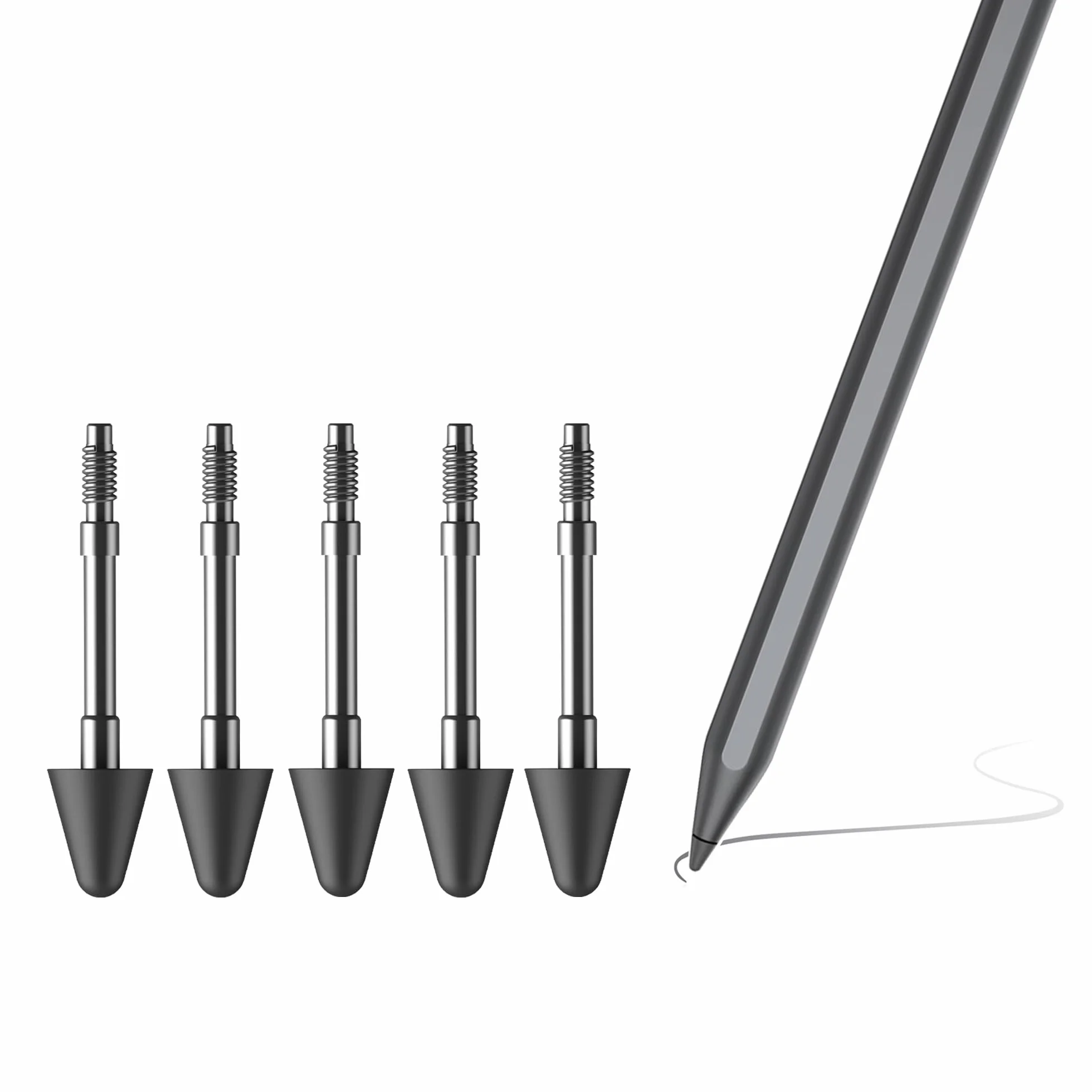 5 sztuk oryginalnych końcówek zamiennych do Lenovo Tab Pen Plus/Pro/Yoga Pen [nie pasuje do Lenovo Tab Pen] rysik Stylus końcówka dotykowa Tips Nibs, precyzyjna kontrola, przyjazne dla ekranu, czarne