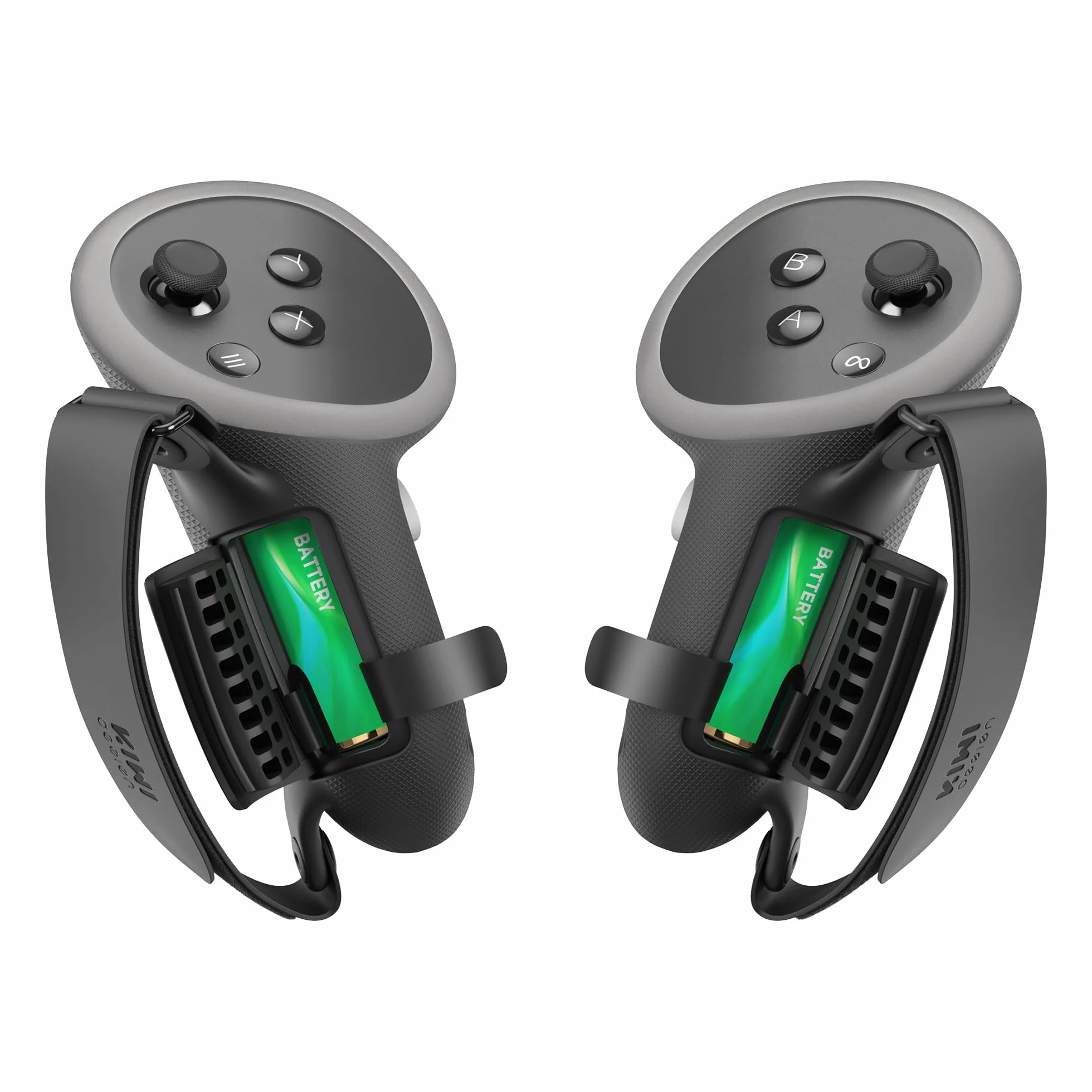 KIWI design Uchwyty kontrolera Comfort kompatybilne z akcesoriami Meta Quest 3S/Quest 3, pasek na rękę z otworem na akumulator