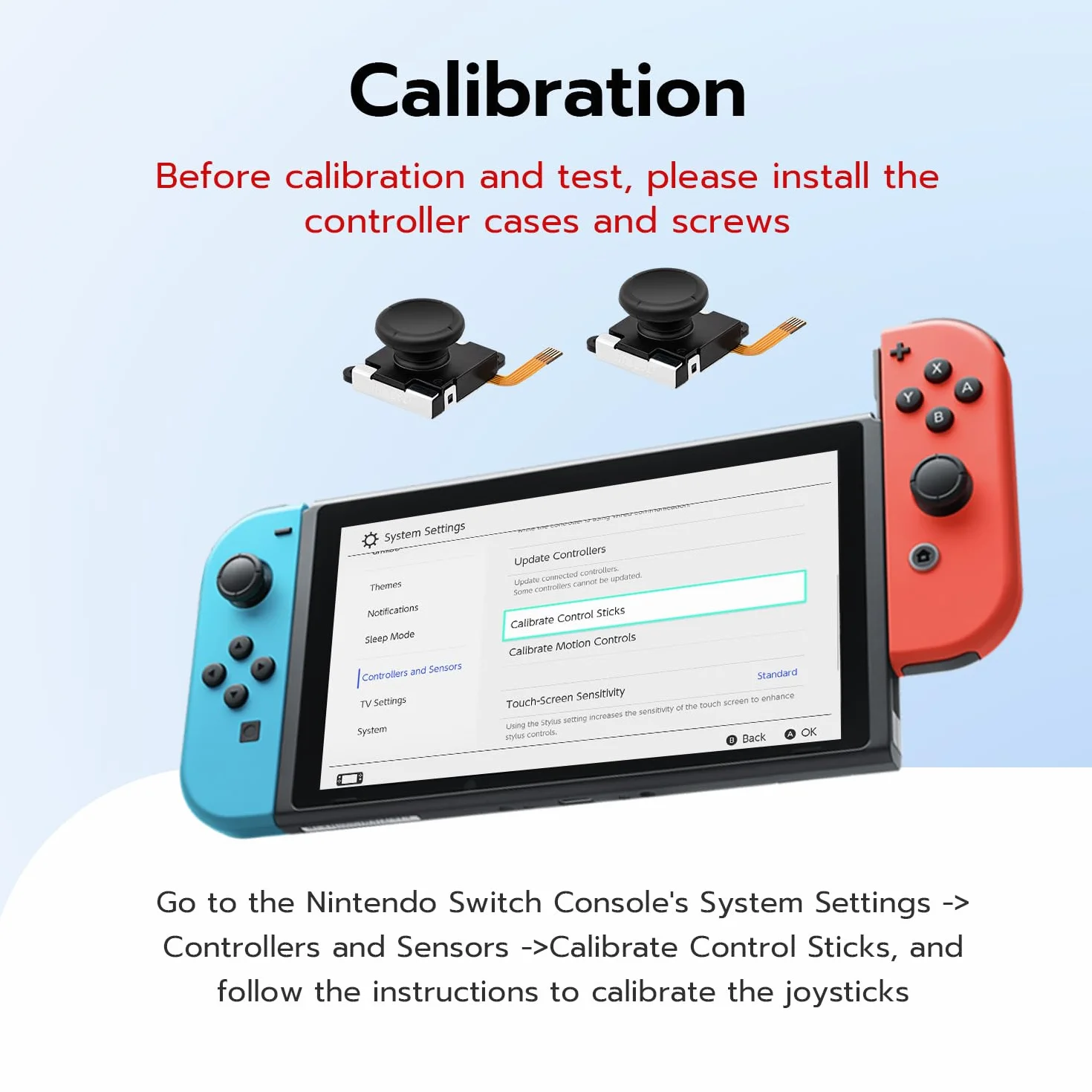 Wigearss Zamiennik TMR Elektromagnetyczny Stick 3D Sensor Analogowy Joystick i Zestaw Narzędzi Naprawczych do Kontrolerów NS Switch/Switch OLED/Switch Lite Joy-con, Bez Dryfu