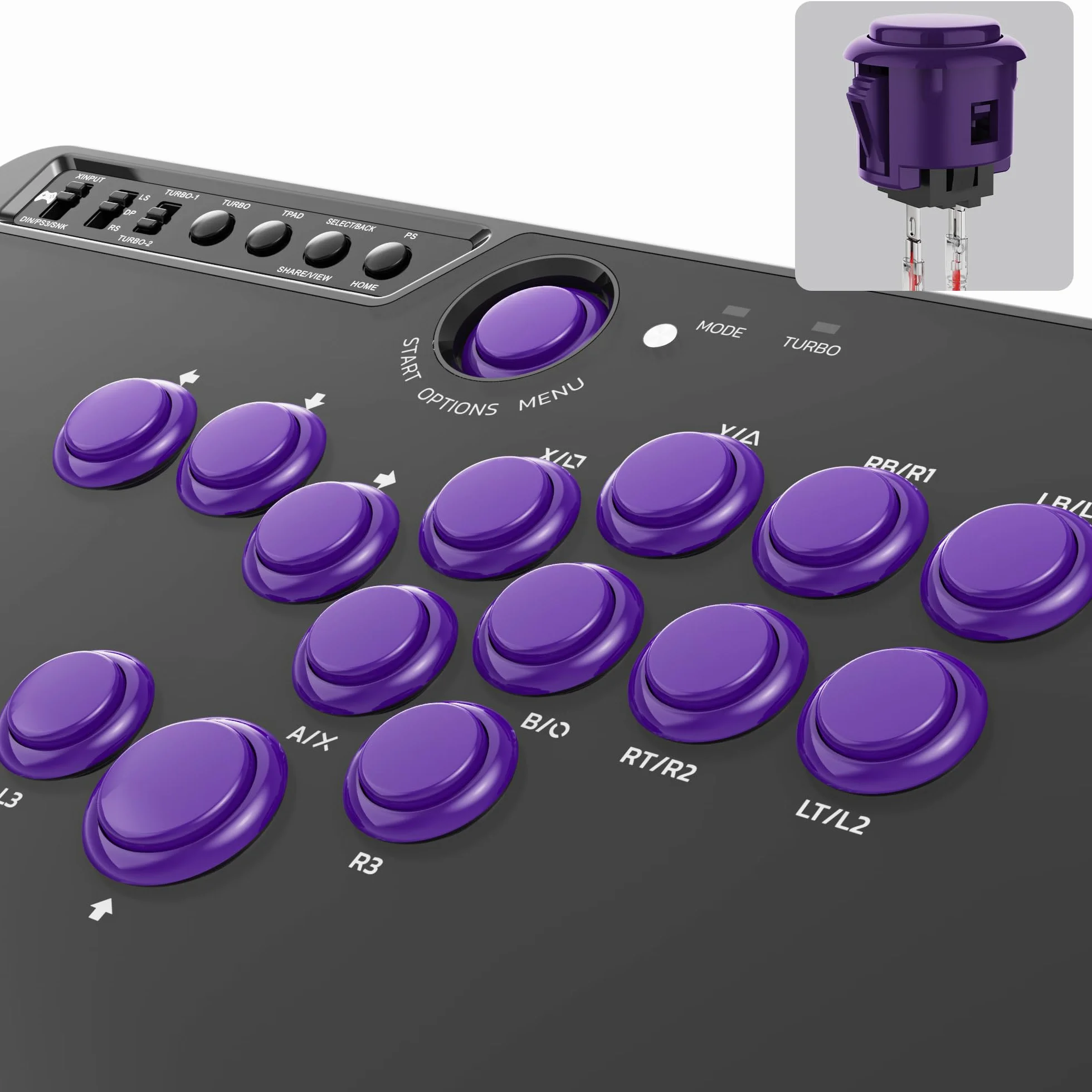 MAYFLASH F500 FLAT Fight Stick All Button Arcade Controller for PS4, PC, Xbox Series S/X, Xbox One, Switch, Steam Deck, macOS, Android, Raspberry Pi, NEOGEO mini and more