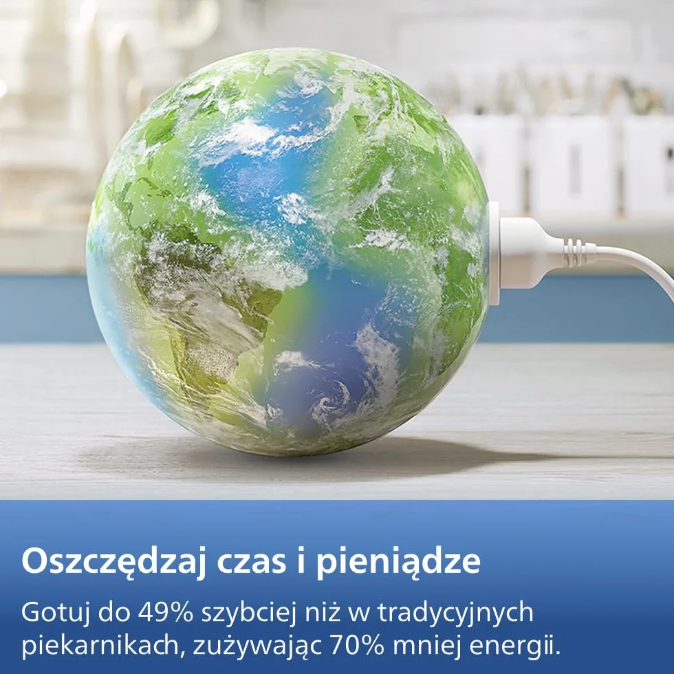 Philips Ovi z serii 4000 z podwójnym koszem 10L – Technologia RapidAir, Synchronizacja, 2 posiłki jednocześnie, 45% mniej miejsca na blacie, Powłoka ceramiczna bez PFAS, Okienka podglądu (NA460/00)