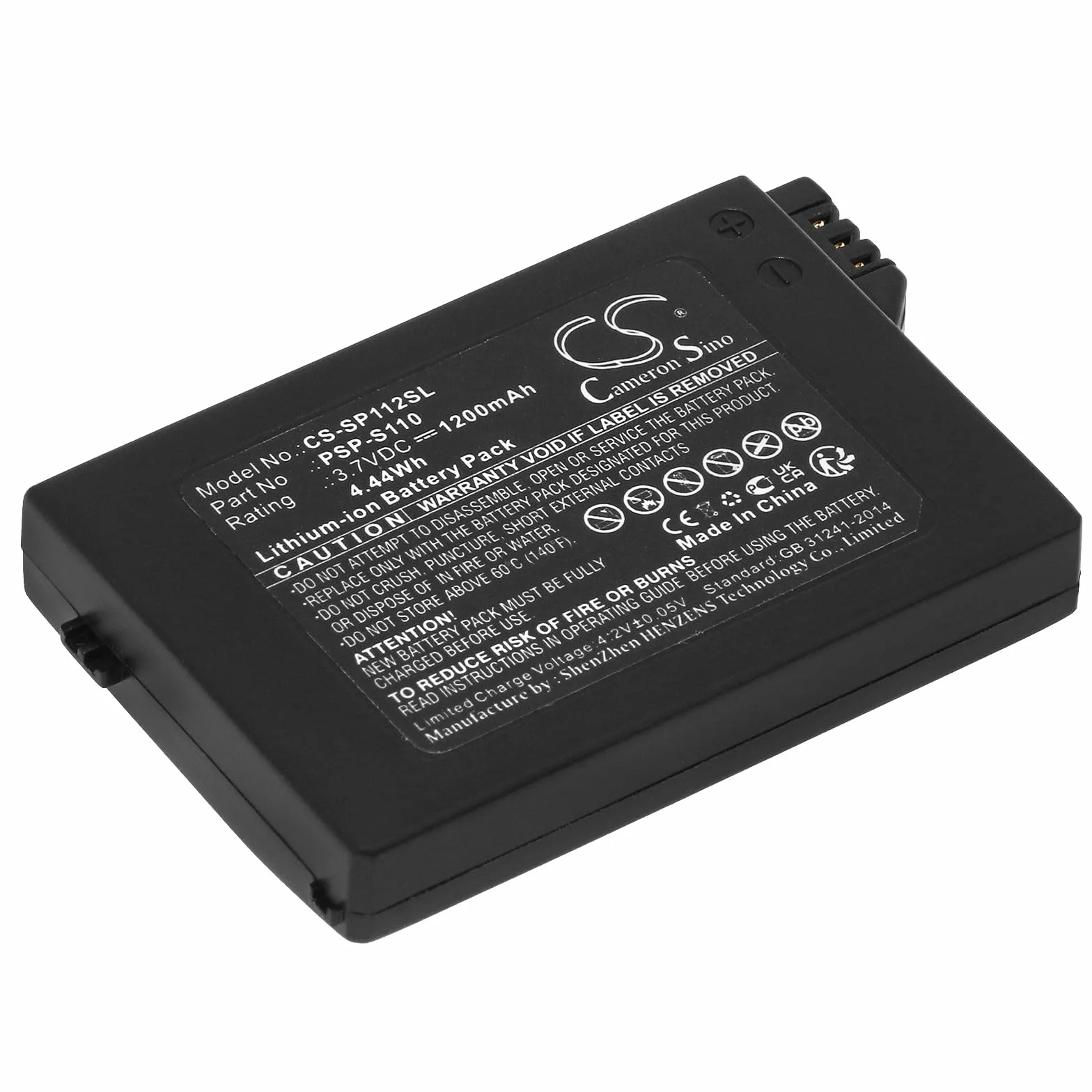 CS-SP112SL Bateria 1200mAh kompatybilny z [Sony] Lite, PSP 2th, PSP-2000, PSP-2001, PSP-2002, PSP-2003, PSP-2004, PSP-2005, PSP-2006, PSP-2007, PSP-2008, PSP-3000, PSP-3001, PSP-3002, PSP-3003, PSP-3
