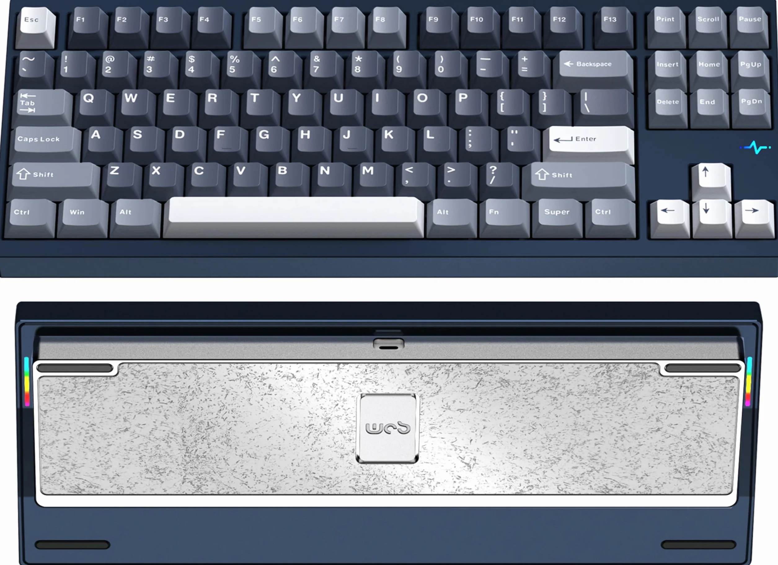 WOBKEY Crush 80 Reboot CNC aluminiowa klawiatura mechaniczna, magnetyczna konstrukcja z zaczepem kulkowym, łączność potrójna, przełączniki HMX Frost (Lite) / Kailh Cocoa Switches (Pro) (Pro