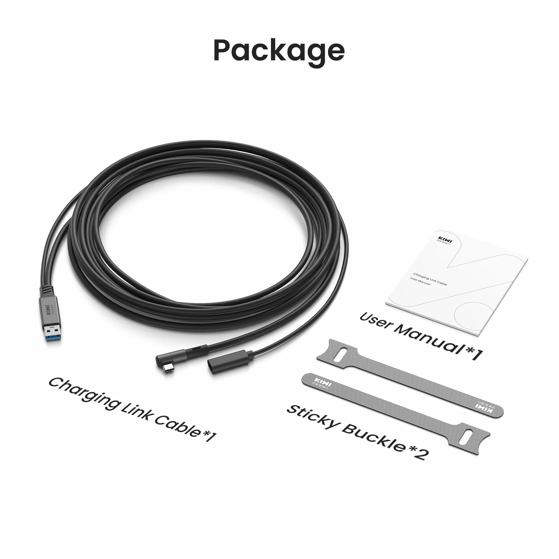 KIWI design Kabel łączący z ładowaniem 5M kompatybilny z akcesoriami Meta Quest 3s/3/2/Pro/Pico 4 i PC/SteamVR kabel łączący USB 3.0 do USB C z superprędkością 5 Gb/s do rozszerzonej rozgrywki, czarny