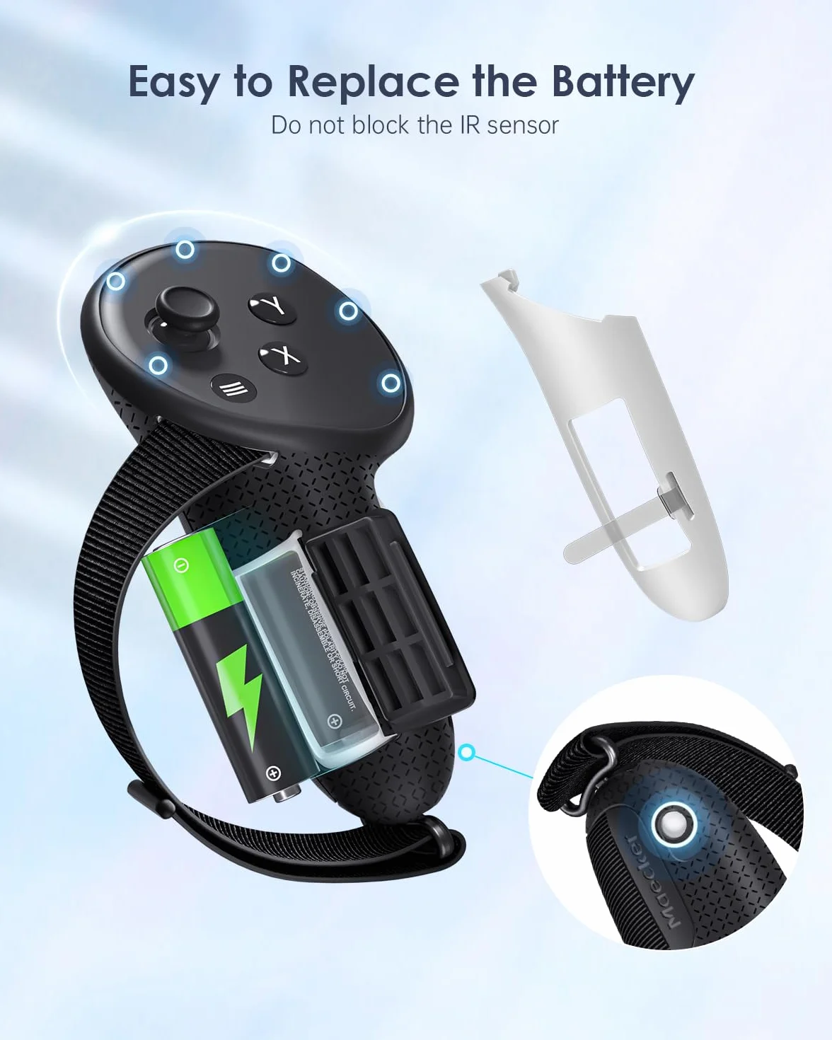 vr Paski do Kontrolera do Quest 3S do Quest 3 Uchwyty Kontrolera z Antypoślizgowymi Paskami na Kostkach Baterii do Quest 3S/3 Akcesoriów