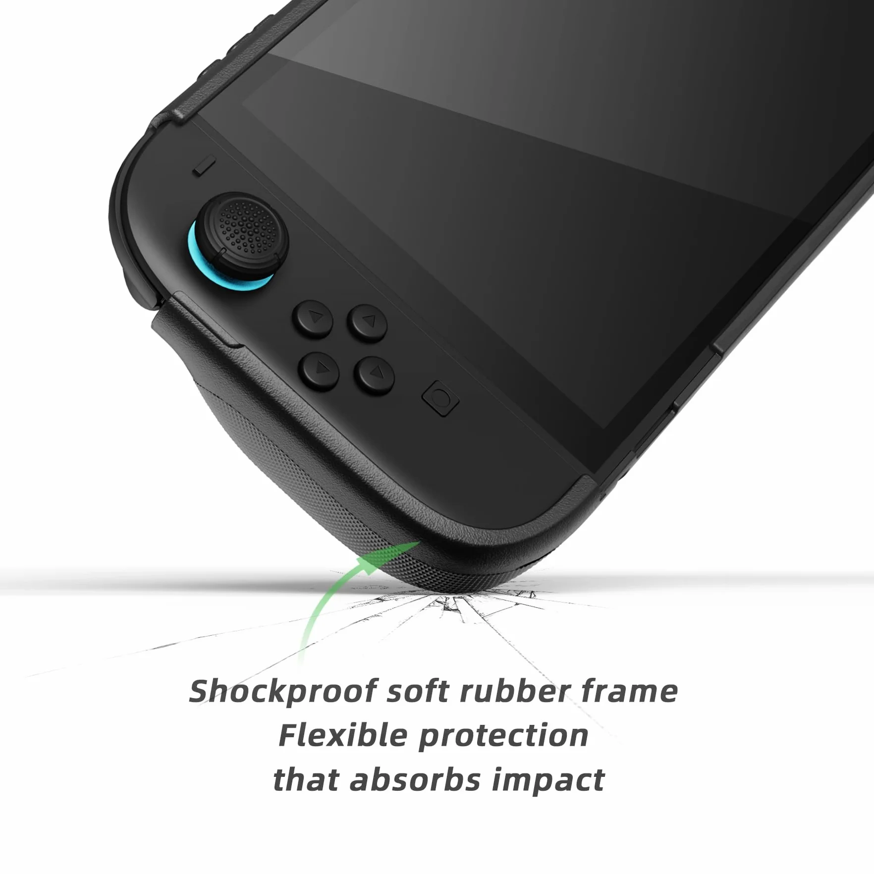 PlayVital Etui Ochronne Grip Tpu do Switch 2 Akcesoria,Ochronny Pokrowiec do Switch 2 Joycon z Nakładkami Joystick – Czarne
