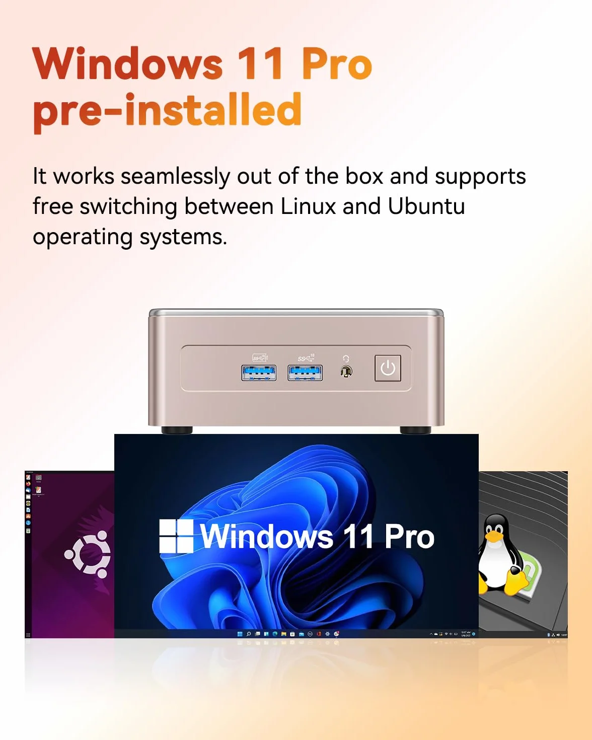 GEEKOM Mini PC A5 Z AMD Ryzen 5 7430U, 16 GB DDR4 RAM (Rozszerzalna), 512 GB SSD, Windows 11 Pro, Ultra Cichy Komputer, Dual HDMI, Wyjście 8K, Czytnik Kart SD, Do Biznesu I Biura