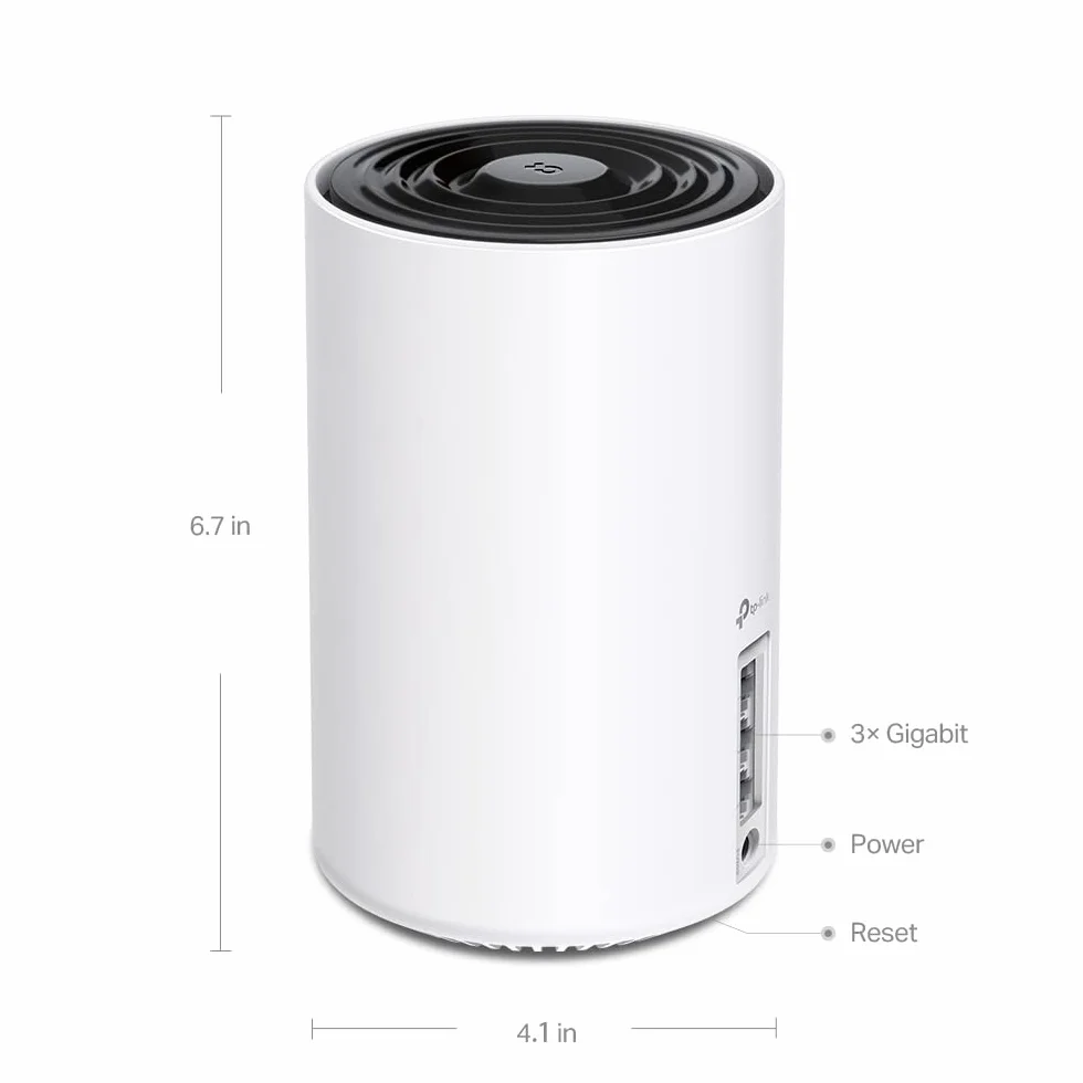 TP-Link Deco XE75 (3 szt.) – System Mesh Wi-Fi 6E AXE5400, trzy pasma, 6GHz, Mesh AI, port 2.5G, zasięg do 670m² – do domu inteligentnego i streamingu 8K