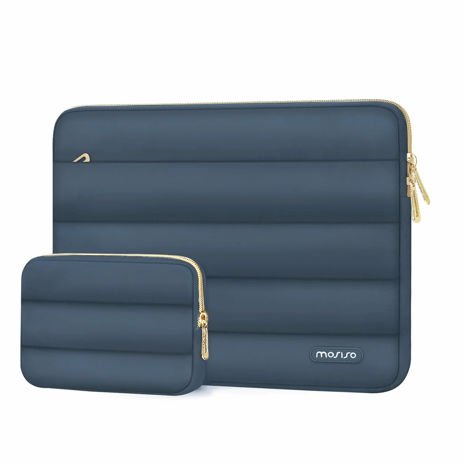 MOSISO pokrowiec na laptopa 13,3", pokrowiec na laptopa 13-13,3" z puchem, kompatybilny z MacBook Air 13 13,6 M4 M3 M2 M1/Pro 13/Pro 14, HP Dell ASUS Lenovo, torba pozioma z małym etui, niebieski