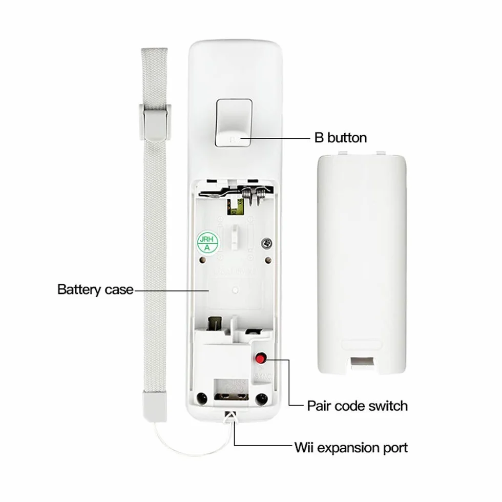 Mribo Wii Controller, pilot do gier kompatybilny z Nintendo Wii/Wii U, z bezpłatnym silikonowym etui i paskiem na nadgarstek