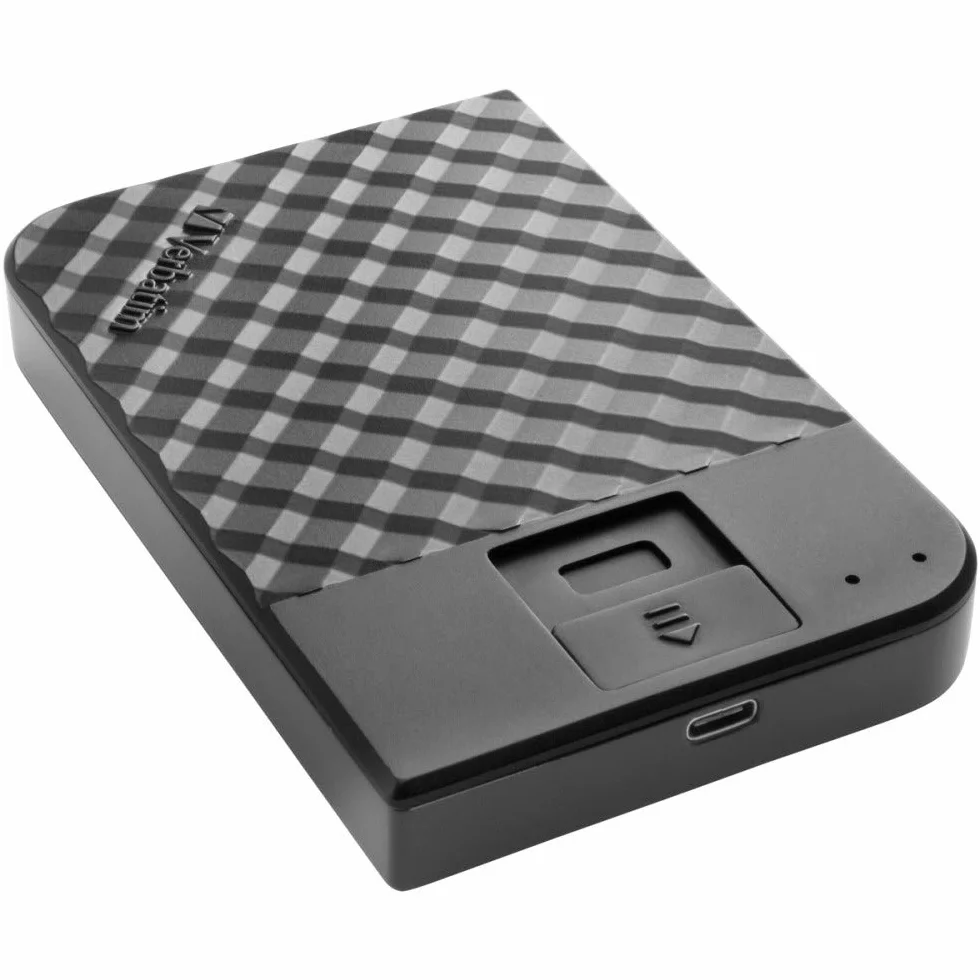 Verbatim Fingerprint Secure, 2 TB, czarny, zewnętrzny dysk twardy ze skanerem linii papilarnych, USB 3.1 GEN 1, zewnętrzny dysk twardy, do Windows i Mac OSX, przenośny dysk twardy USB